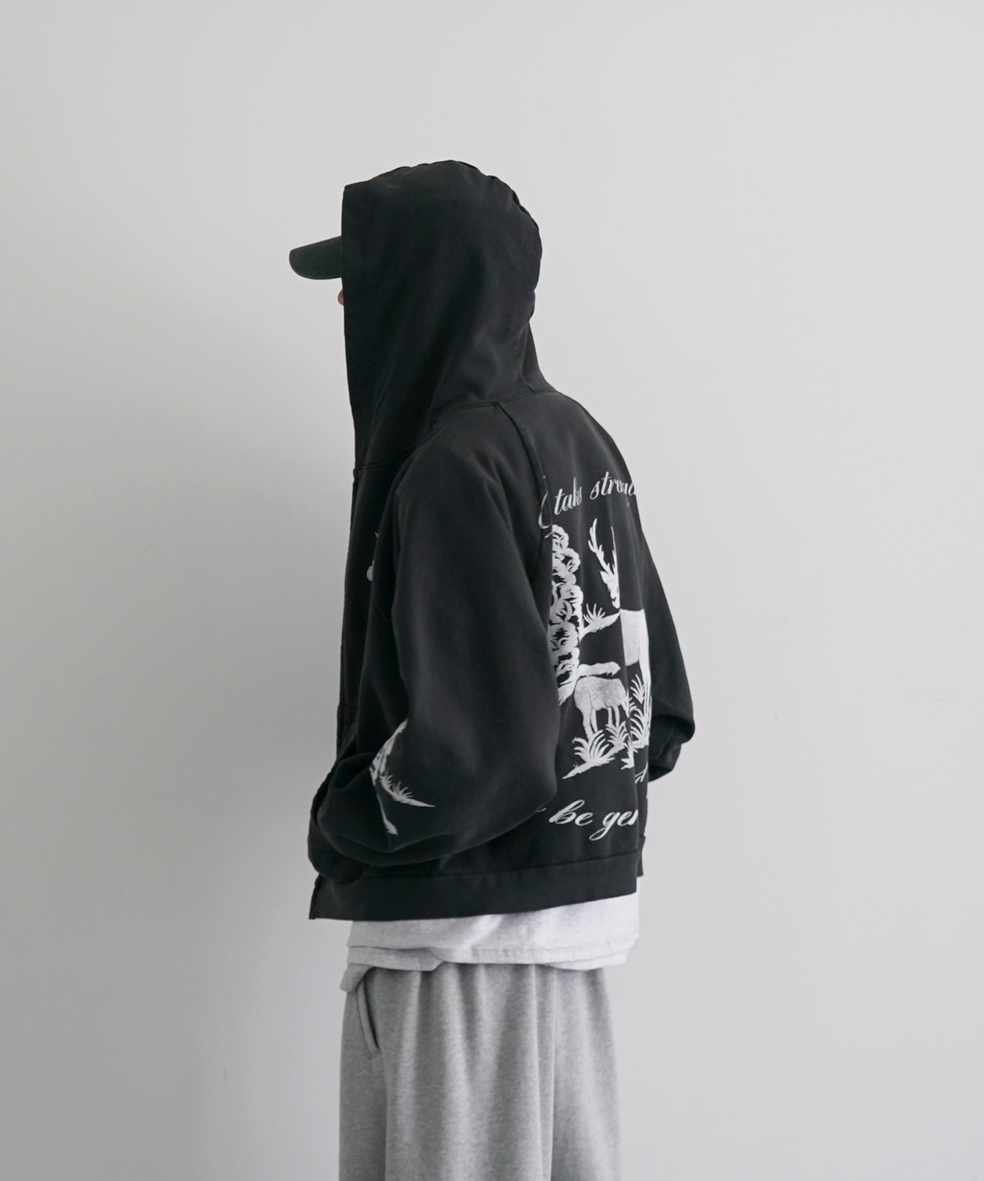 Basketcase Souvenir, zip up "VINTAGE BLACK"