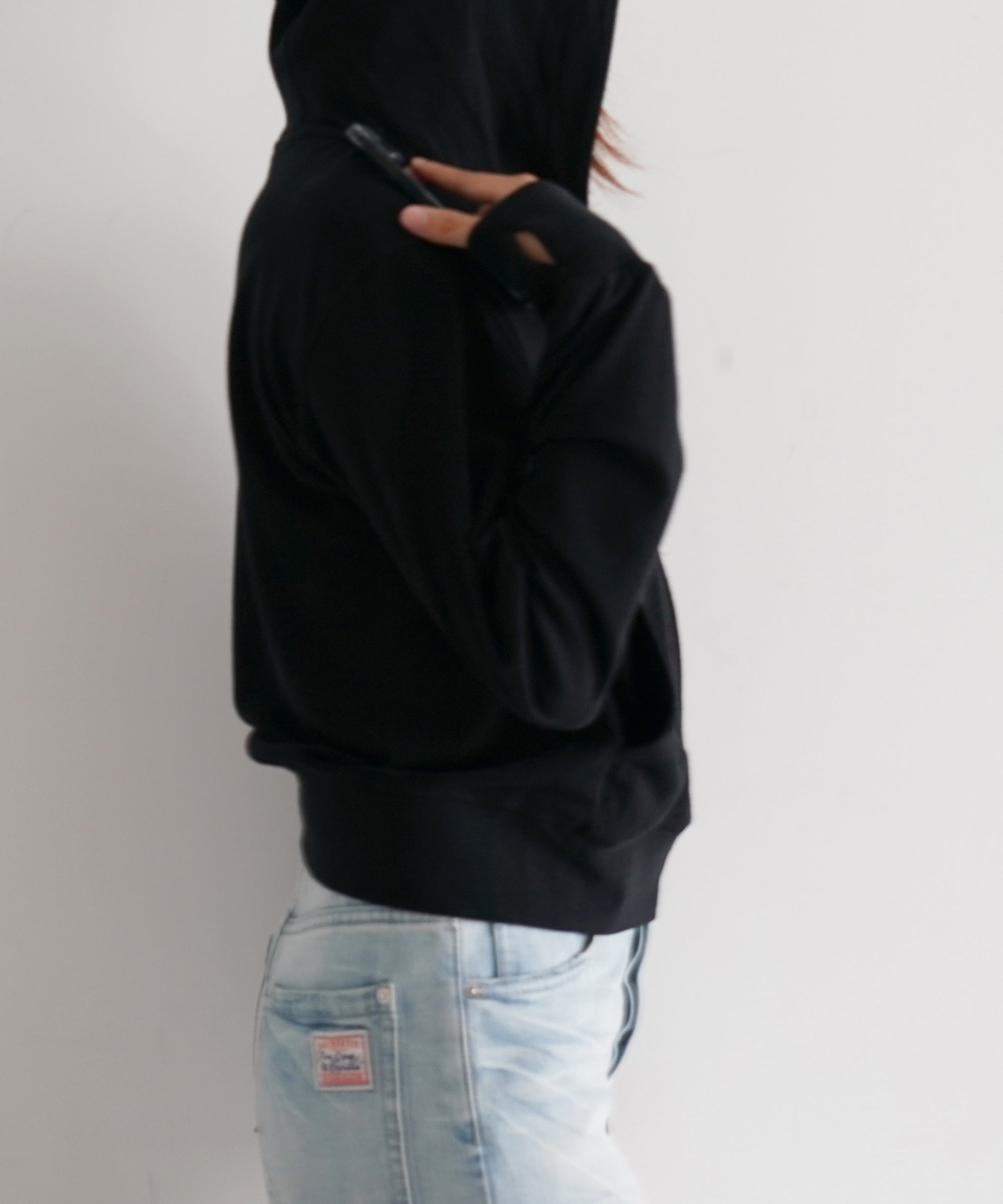 FAX COPY EXPRESS Flow zip-up hoodie "BLACK"