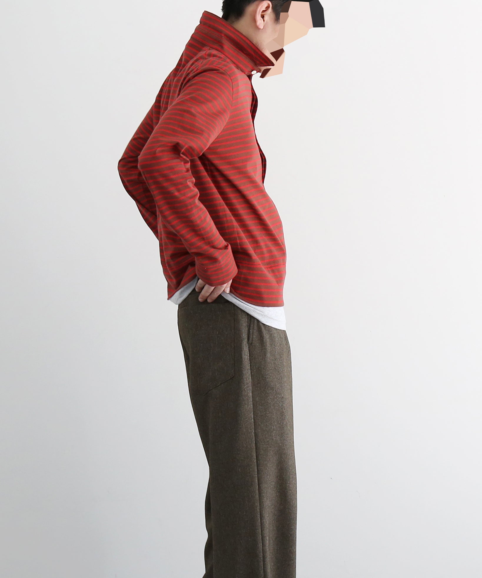 ABELIA EDOWARD GOUCHA Ls polo border "RED"