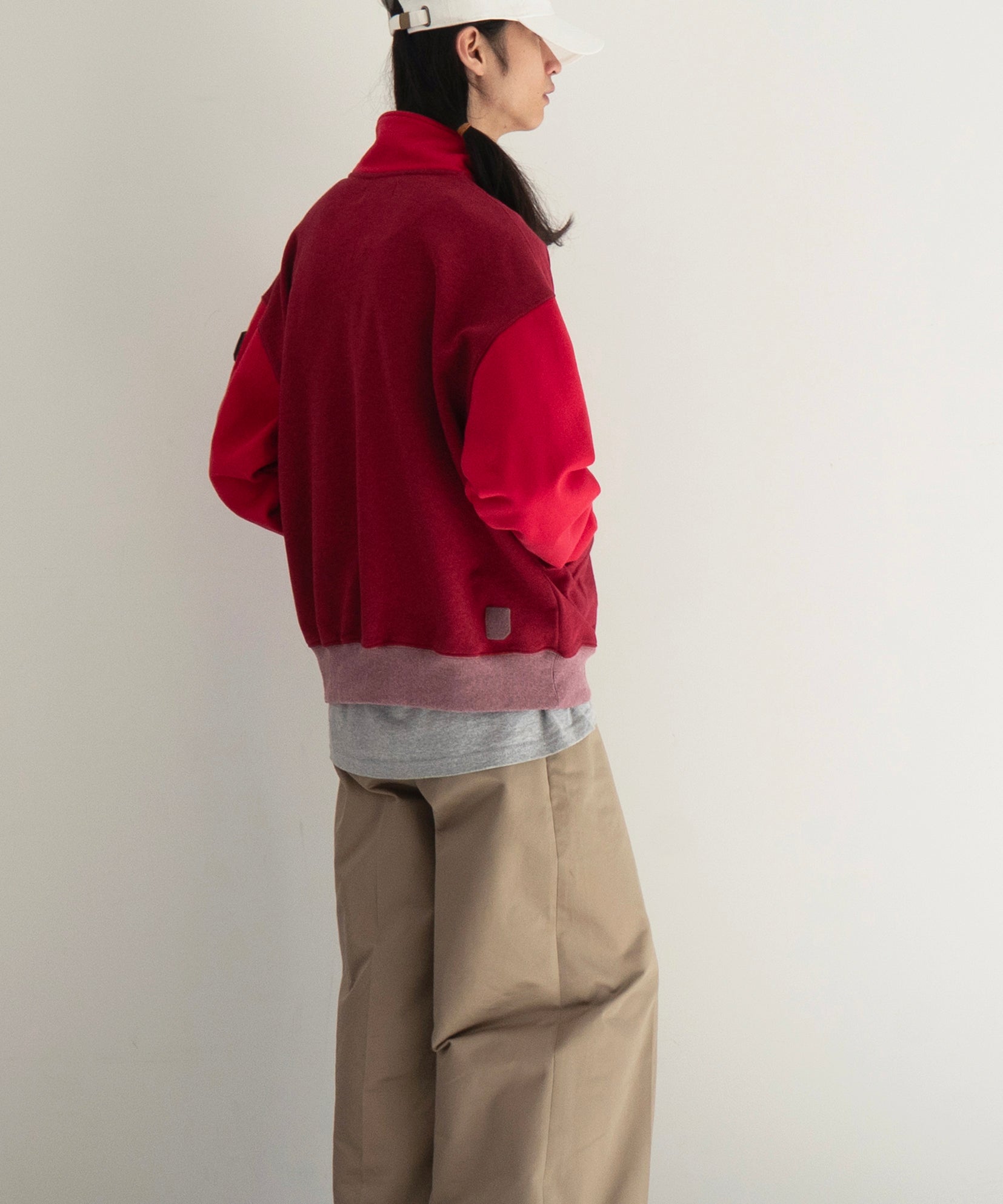 PHINGERIN Half-zip collar sweatshirt dyed heather "B:RED"