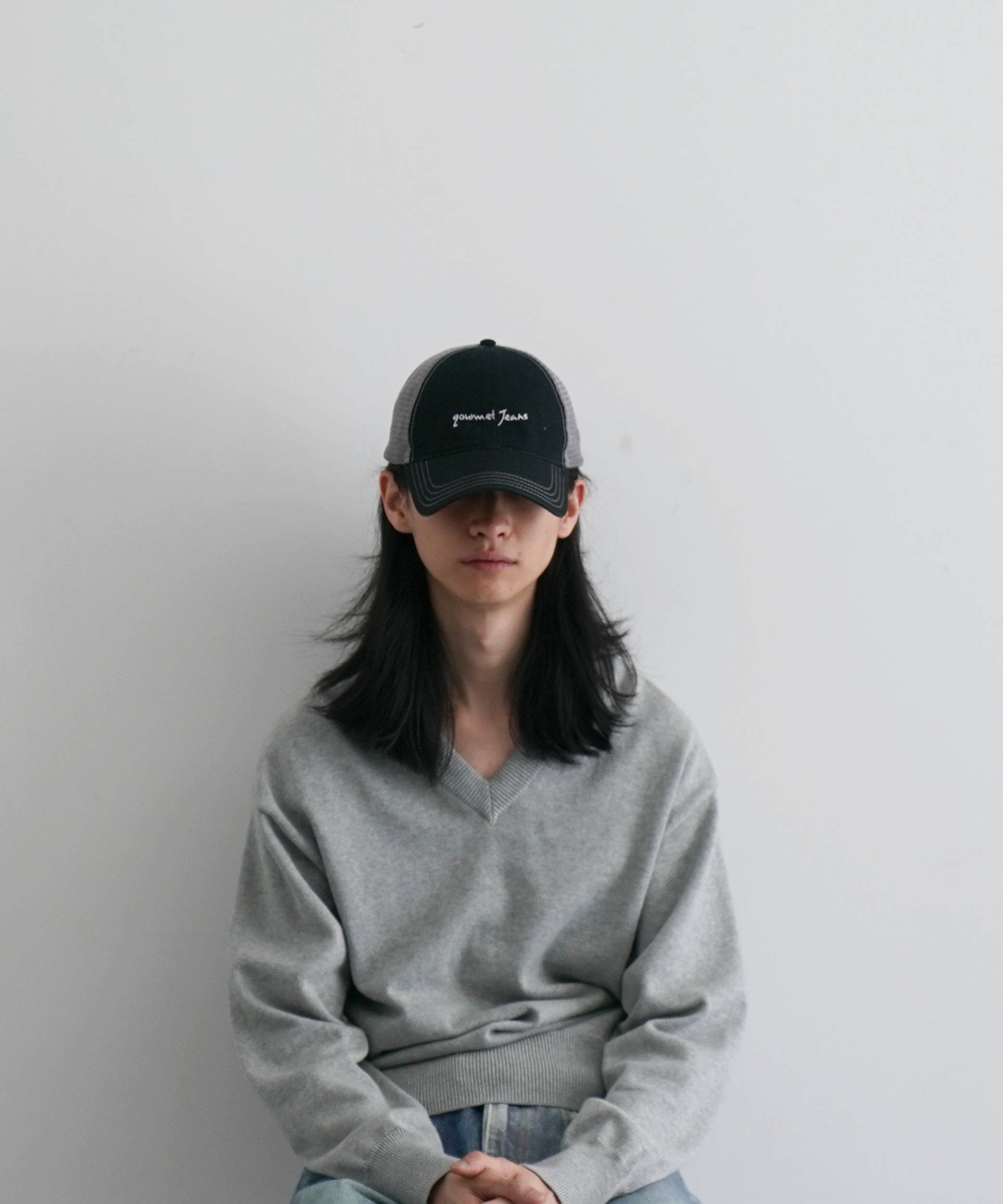 【EXCLUSIVE】gourmet jeans Mesh cap gourmet jeans "SAX×KHAKI"