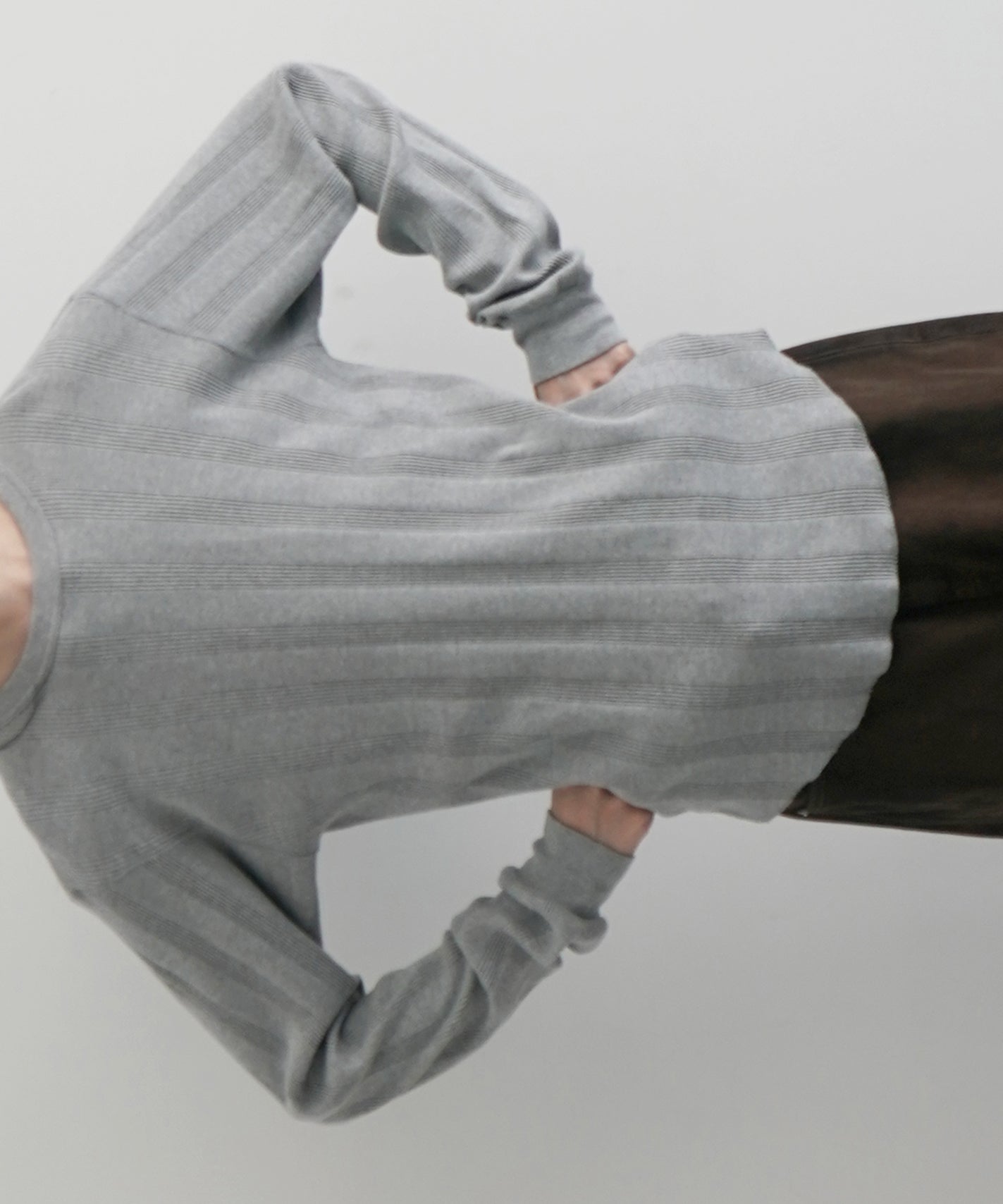 UNUSED Us2484 rib long sleeve tee "HEATHER"