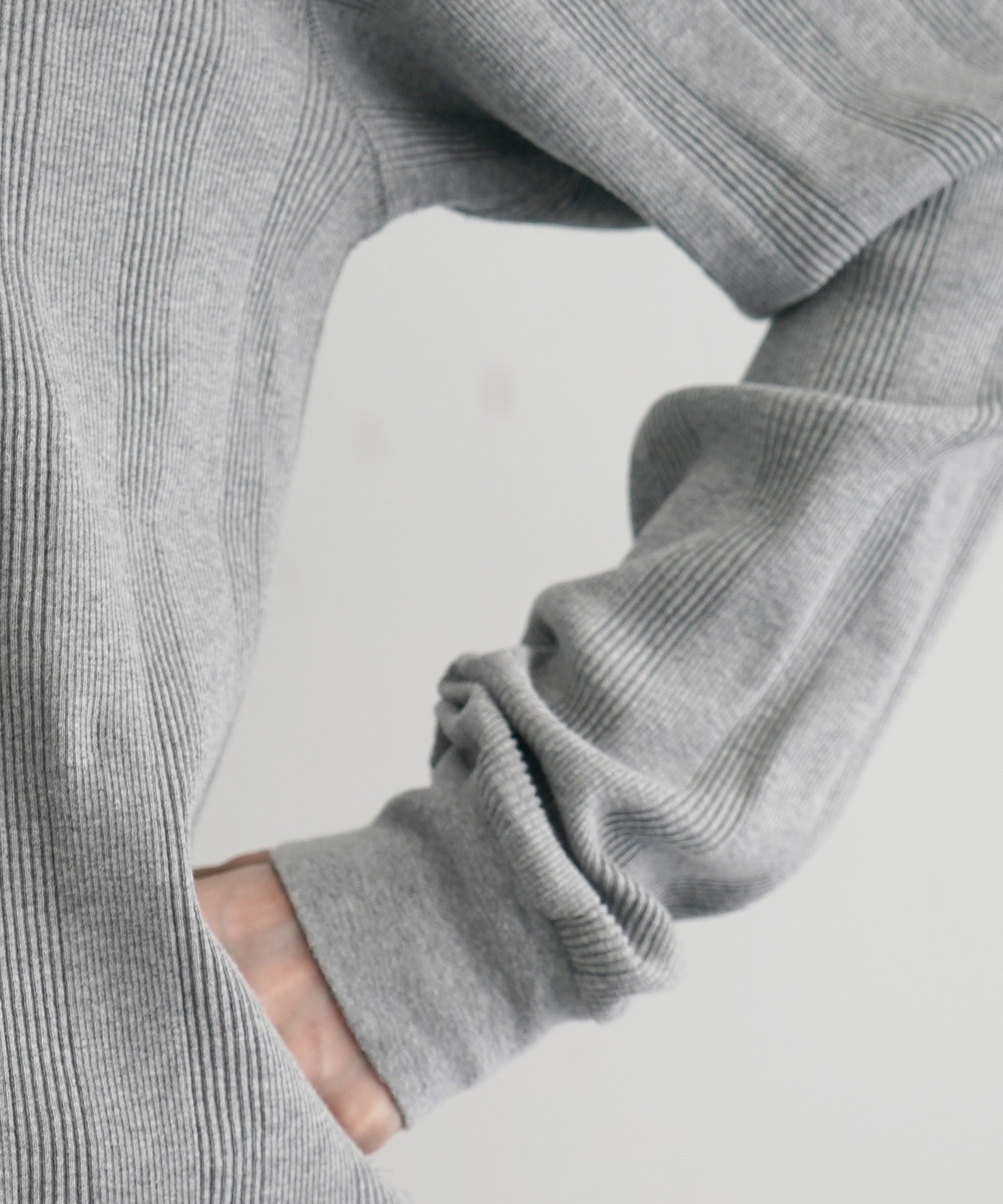 UNUSED Us2484 rib long sleeve tee "HEATHER"