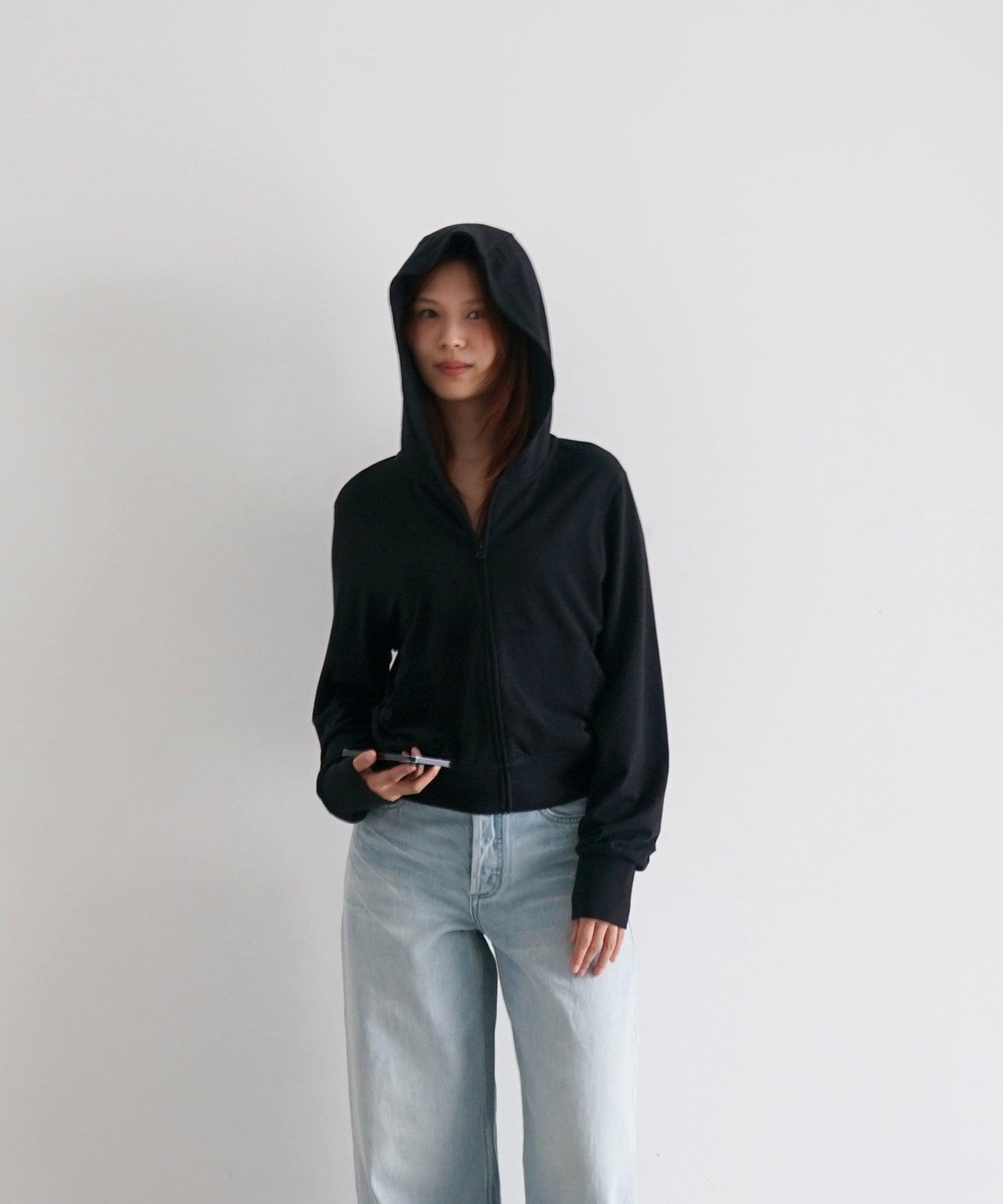 FAX COPY EXPRESS Flow zip-up hoodie "DARK GREY" M L