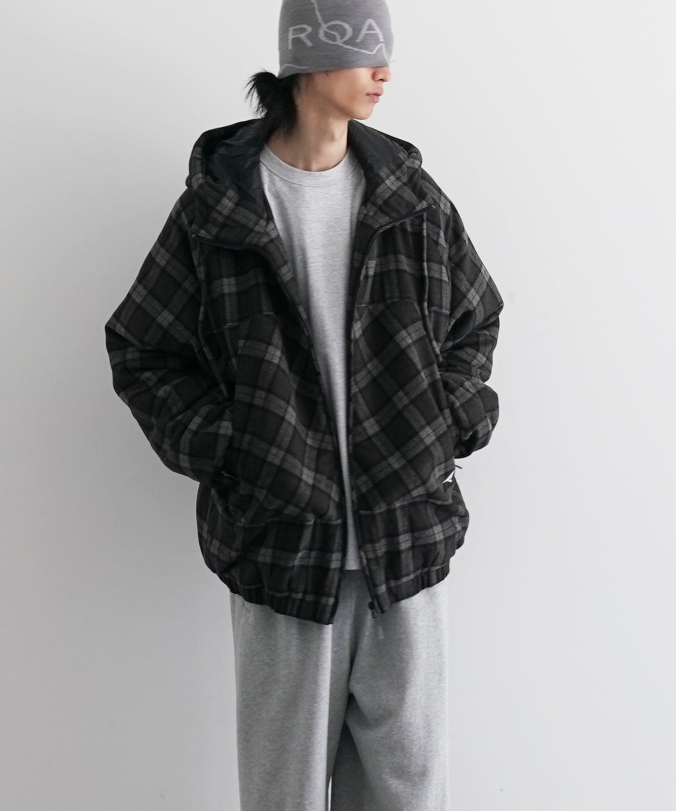 ROA Logger wool primaloft checked jacket "ANTHRACITE"