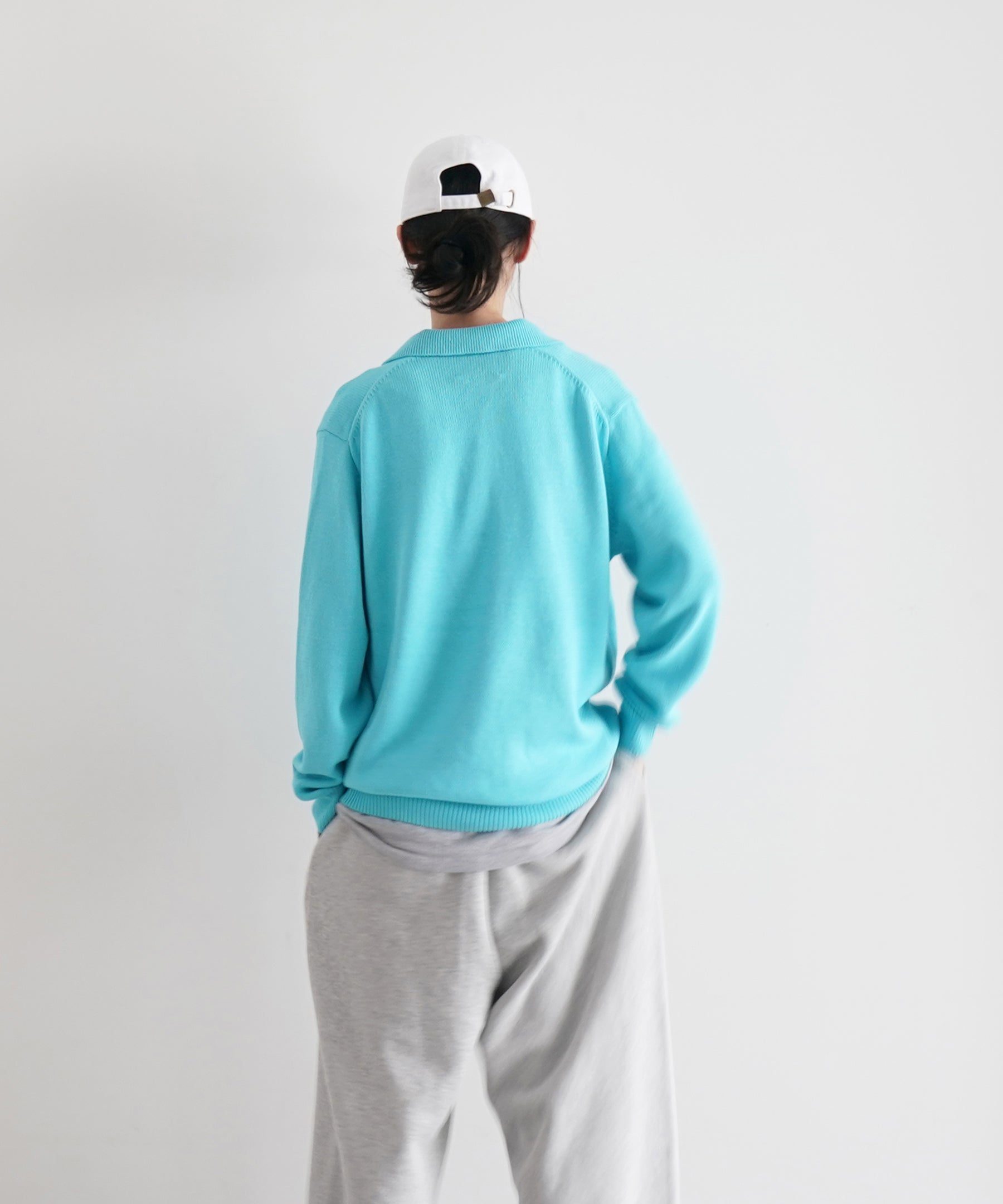 KAIKO Knit polo shirt "S.BLUE"