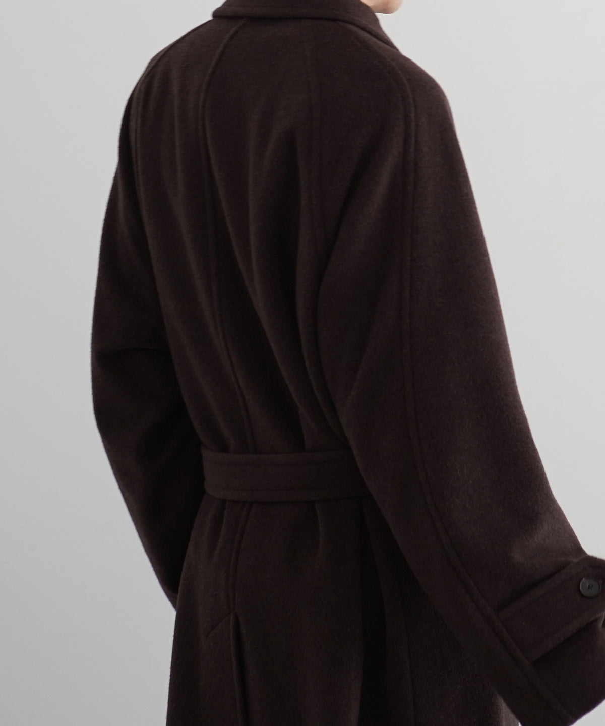 AURALEE Super fine wool mosser soutien collar coat “TOP BROWN”