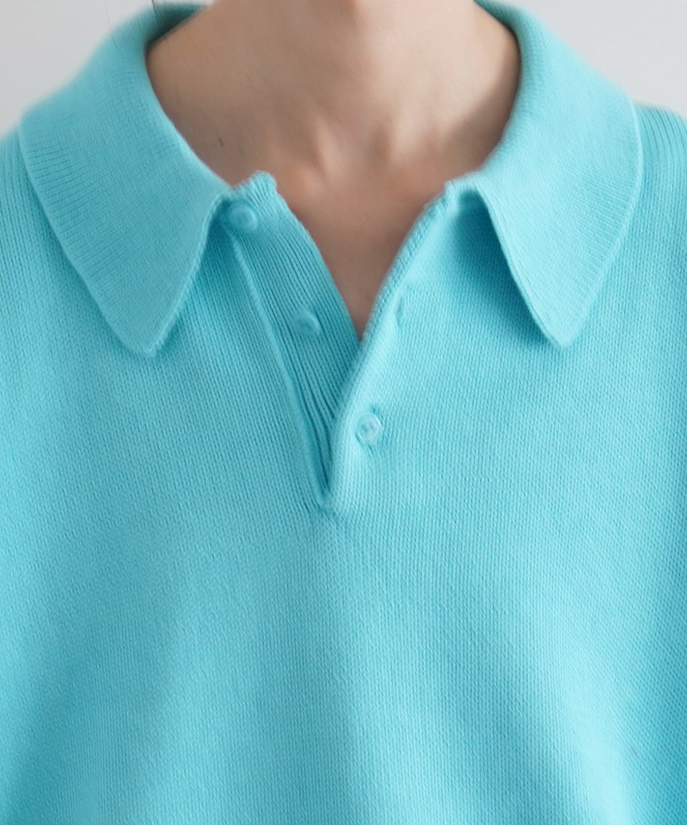 【Pre order】KAIKO Knit polo shirt "S.BLUE"