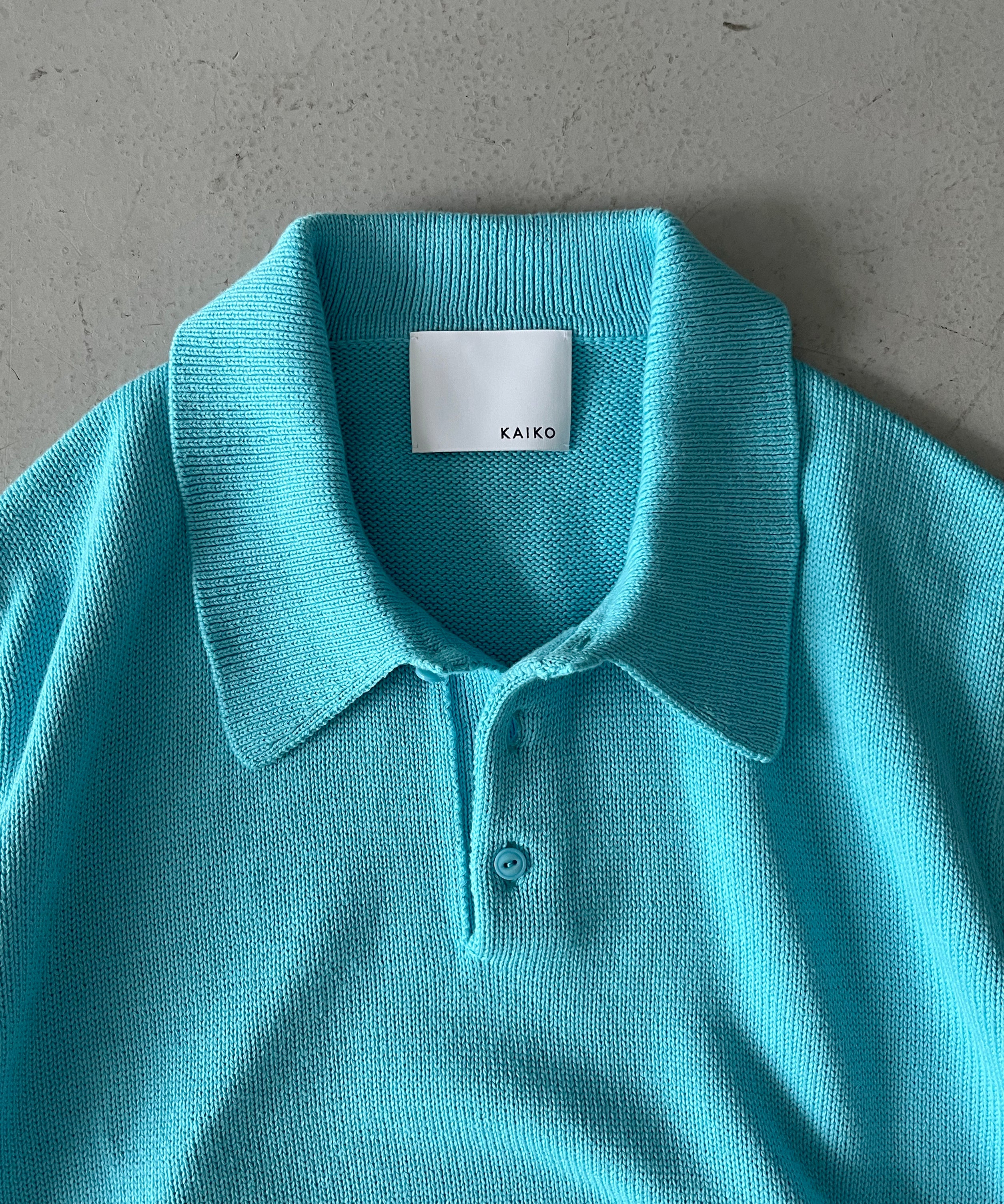 【Pre order】KAIKO Knit polo shirt "S.BLUE"