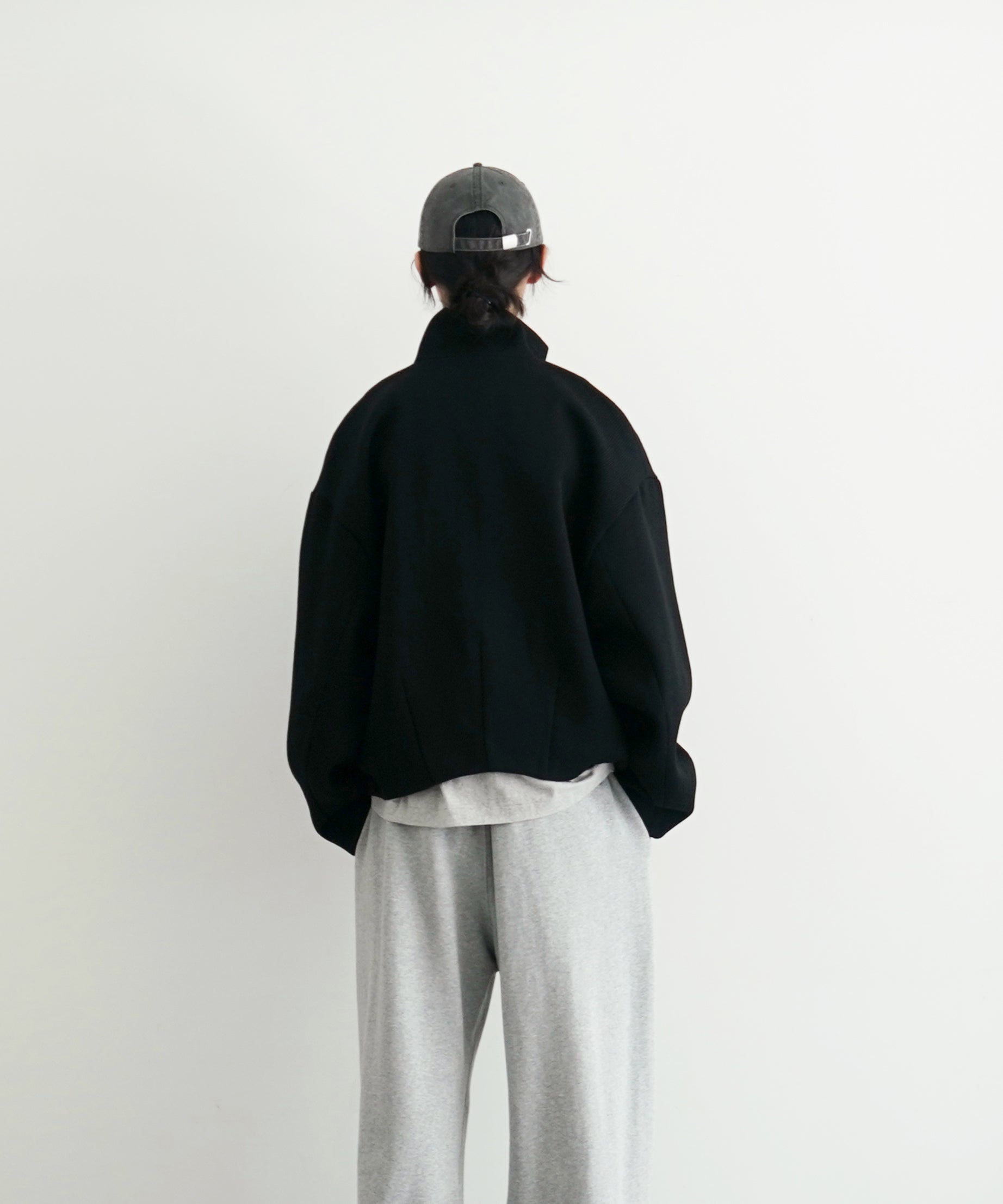 Omar Afridi Stand collar bud blouson "BLACK"