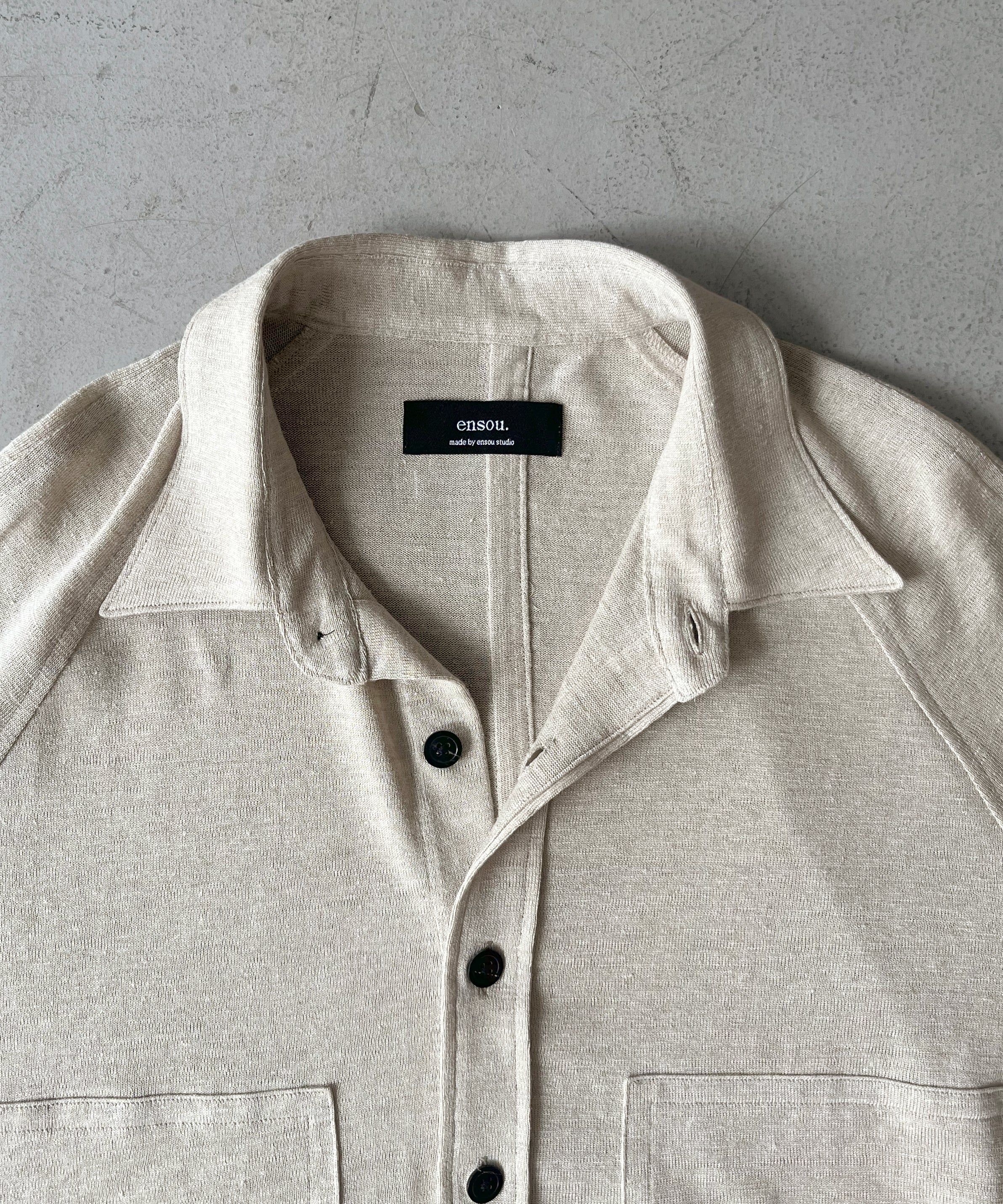 ensou. Big raglan-sleeve jersey shirt/a. "SAND BEIGE"