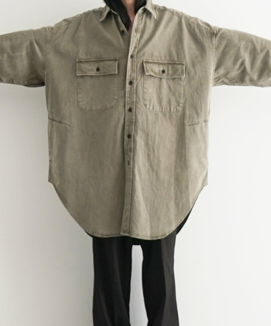 ensou. Whale work shirt "OLIVE"