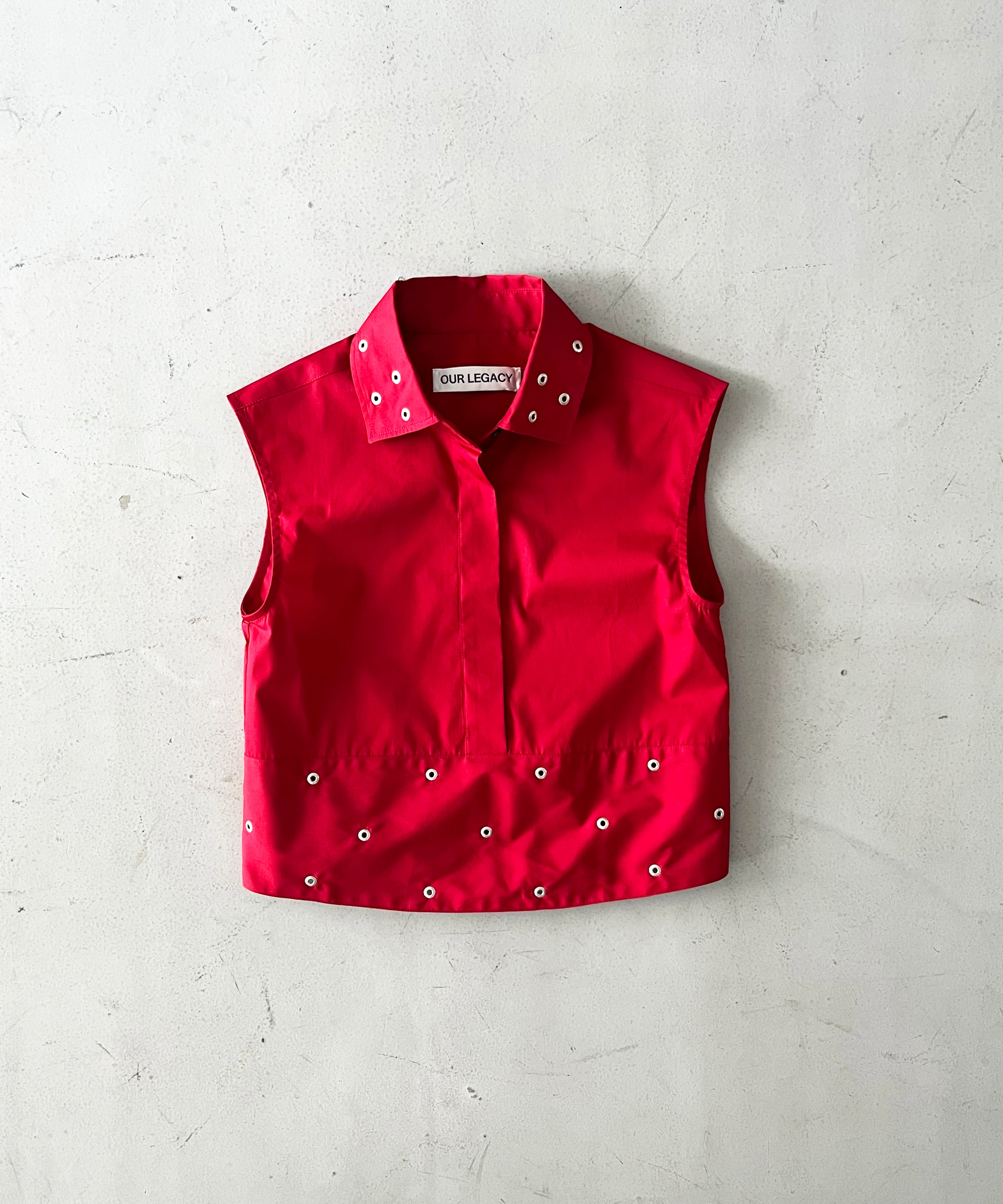 OUR LEGACY Girdle top "LIPSTICK RED SUPER POPLIN"