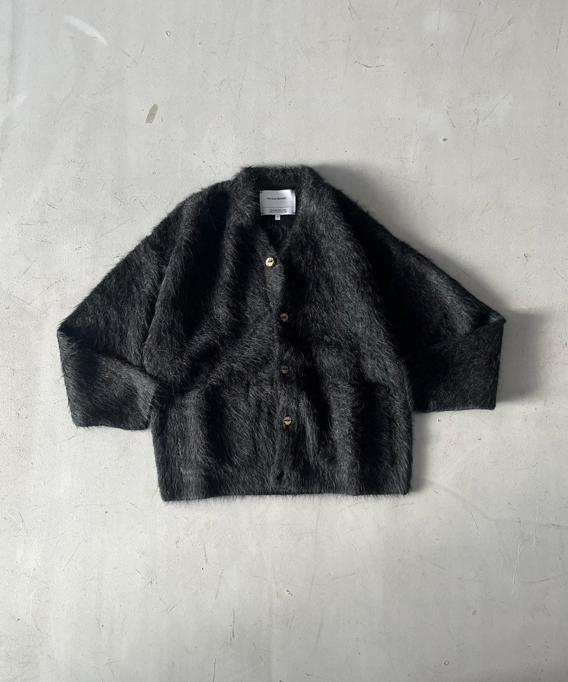 The Inoue Brothers Suri alpaca cardigan "BLACK"