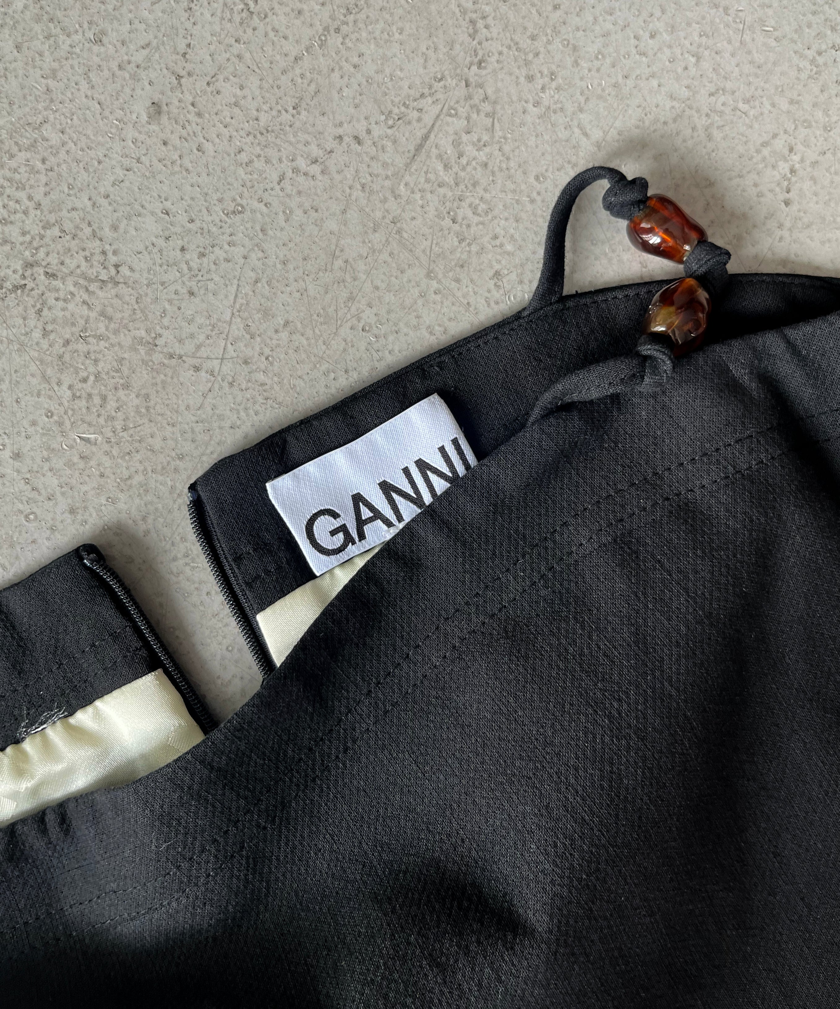 GANNI Cotton suiting mini skirt "BLACK"