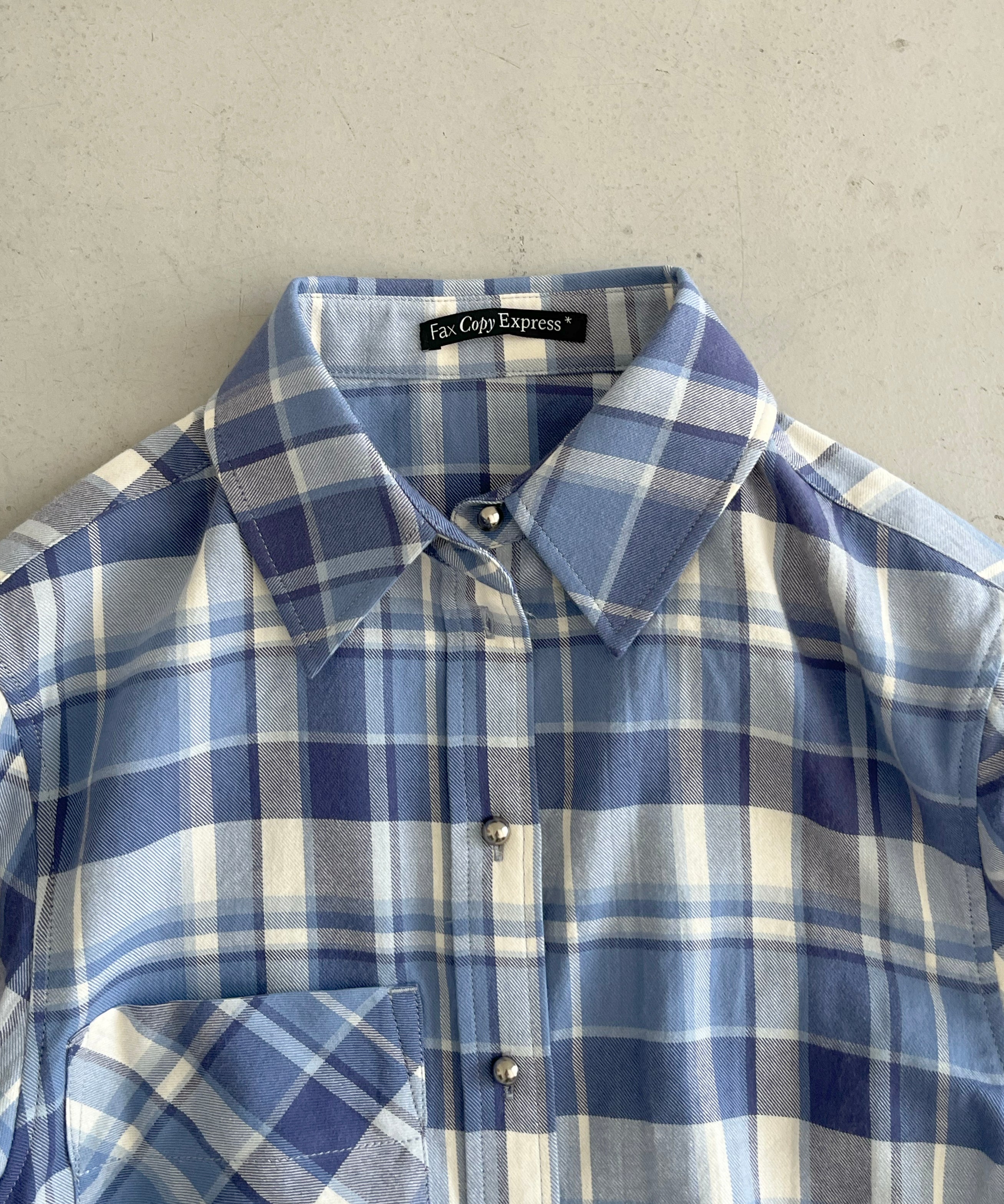 FAX COPY EXPRESS Azure check shirt "BLUE CHECK"