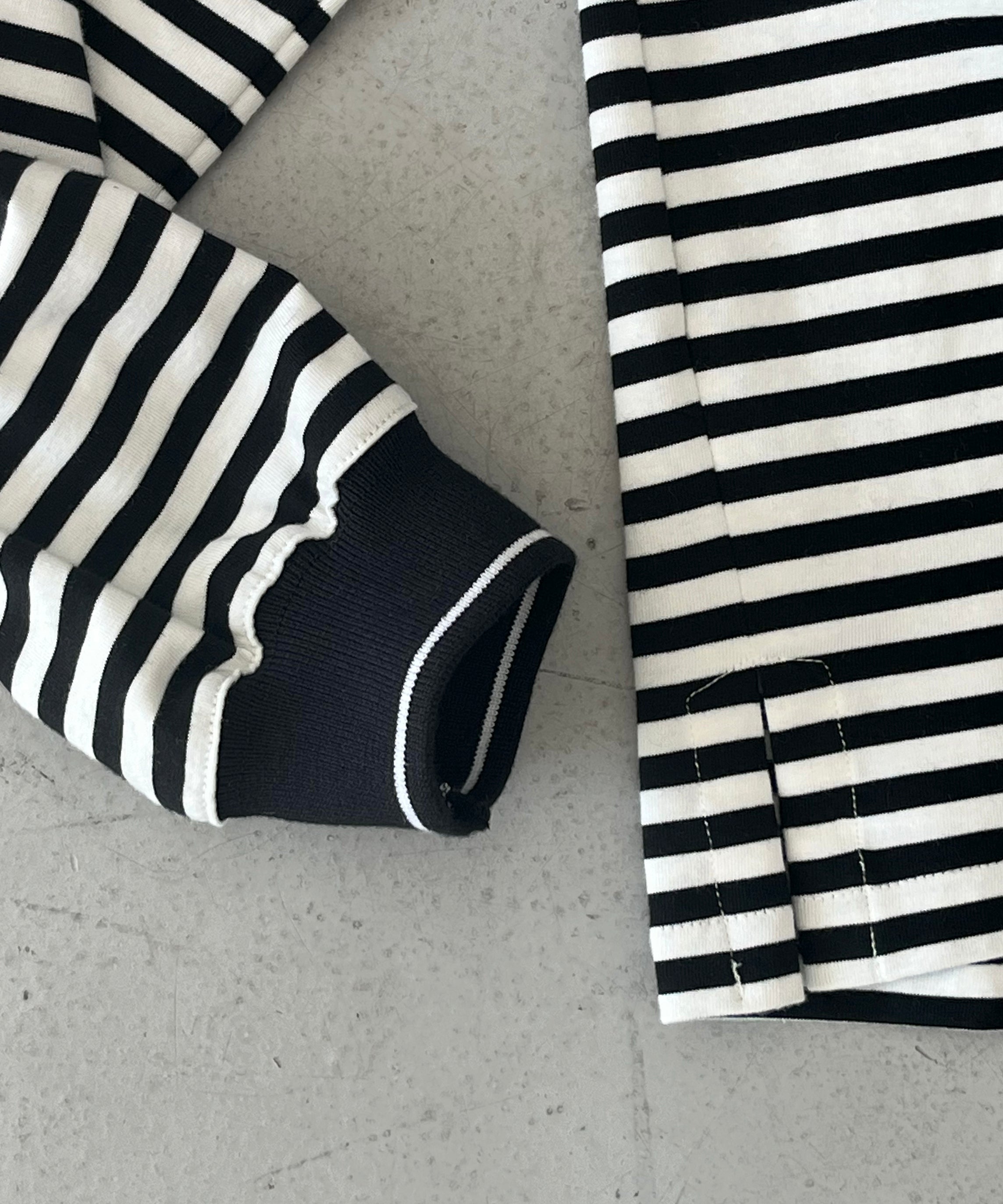 KAIKO Long sleeve border polo shirt "BLACK"