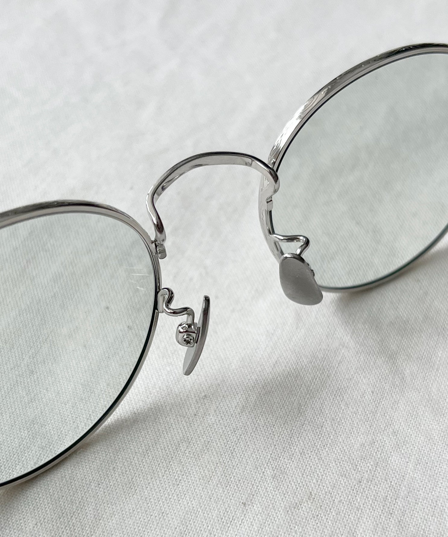 【EXCLUSIVE】NOCHINO OPTICAL "Kyokusui" "PLUTINUM SILVER FLAME & CLEAR FRAME × GREY GREEN TO D.GREY"