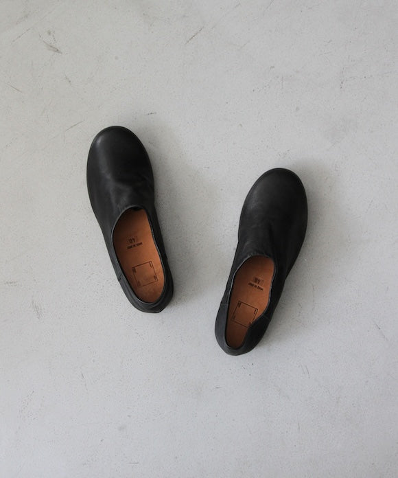 GUIDI Slipper slip on , sole rubber "BLACK"