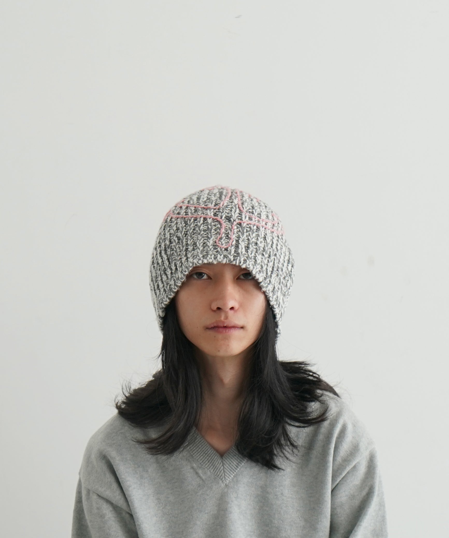FAF(FAKE AS FLOWERS) Anchor wool beanie "GRAY"