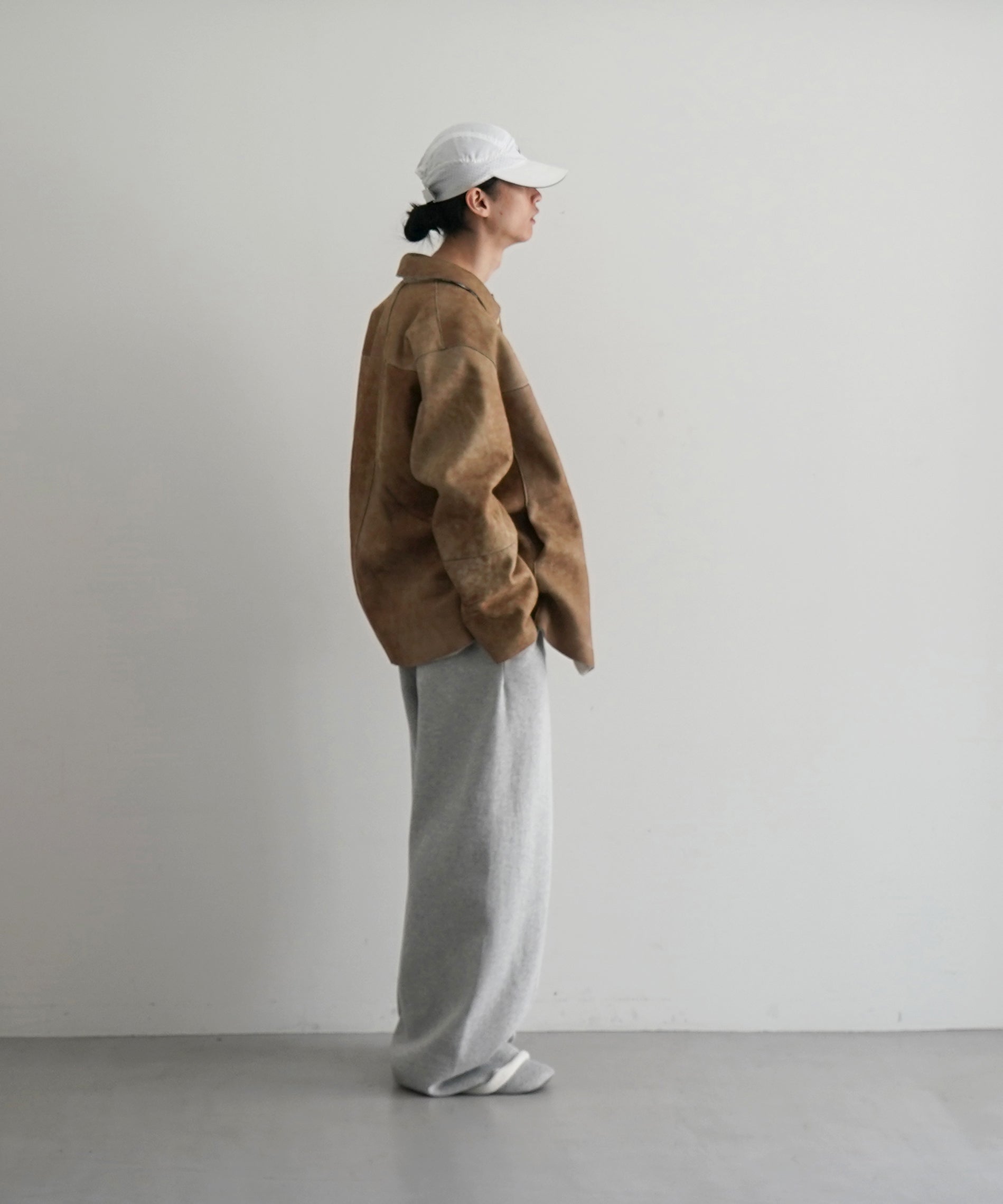 AURALEE Merino mouton shirt blouson "BEIGE"