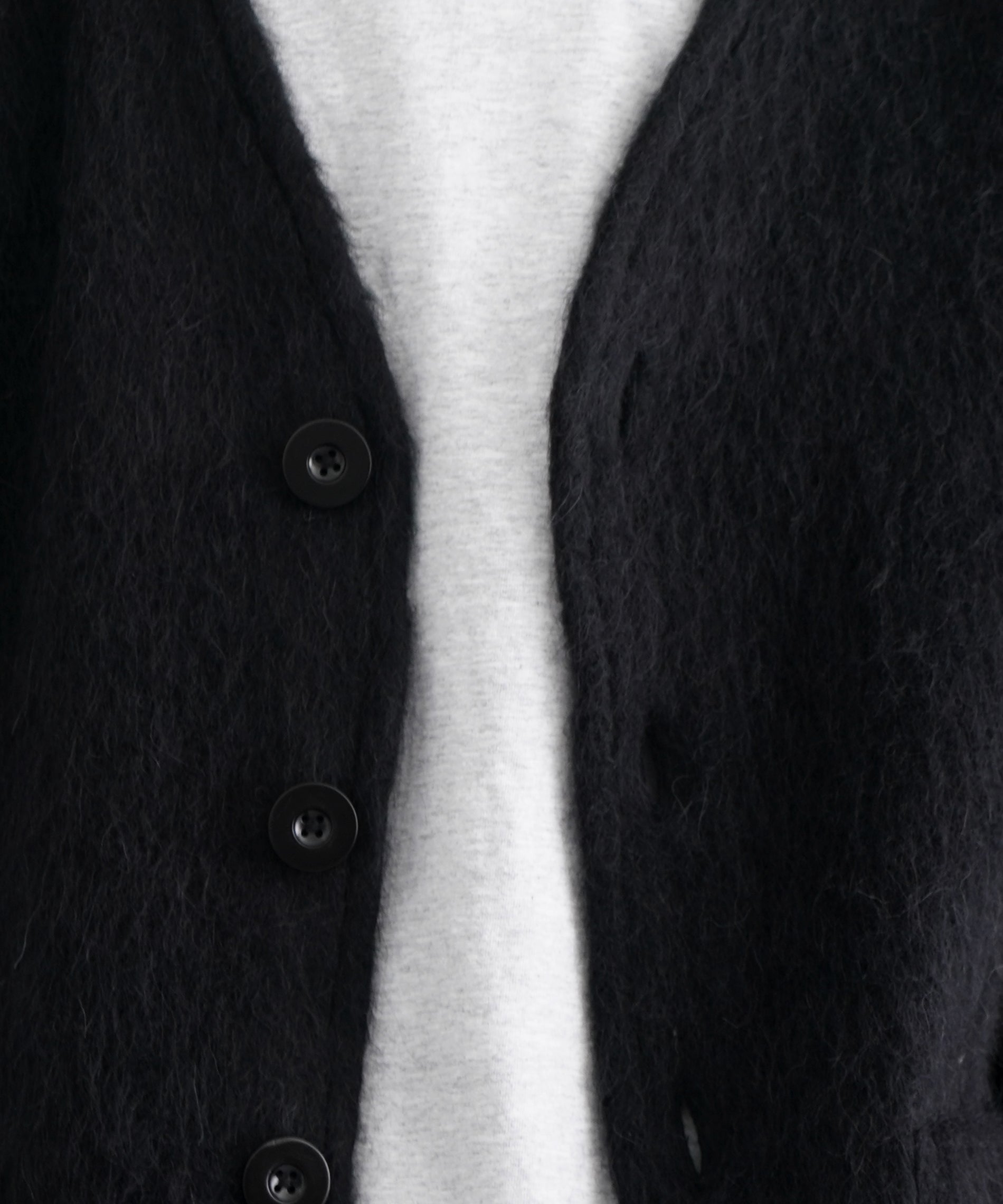 OUR LEGACY Cardigan "BLACK MOHAIR"