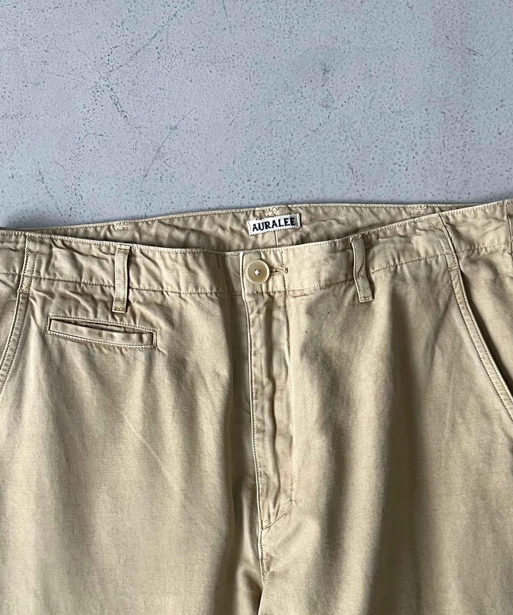 AURALEE Product dyed finx gabardine pants "DYED BEIGE"