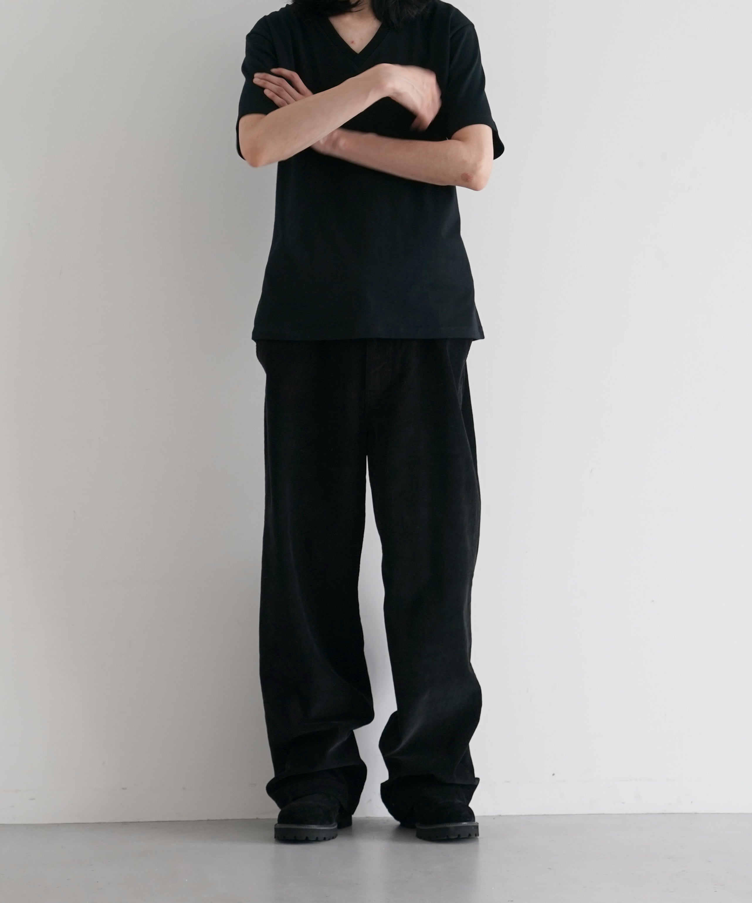 order Loose corduroy pants "BLACK"