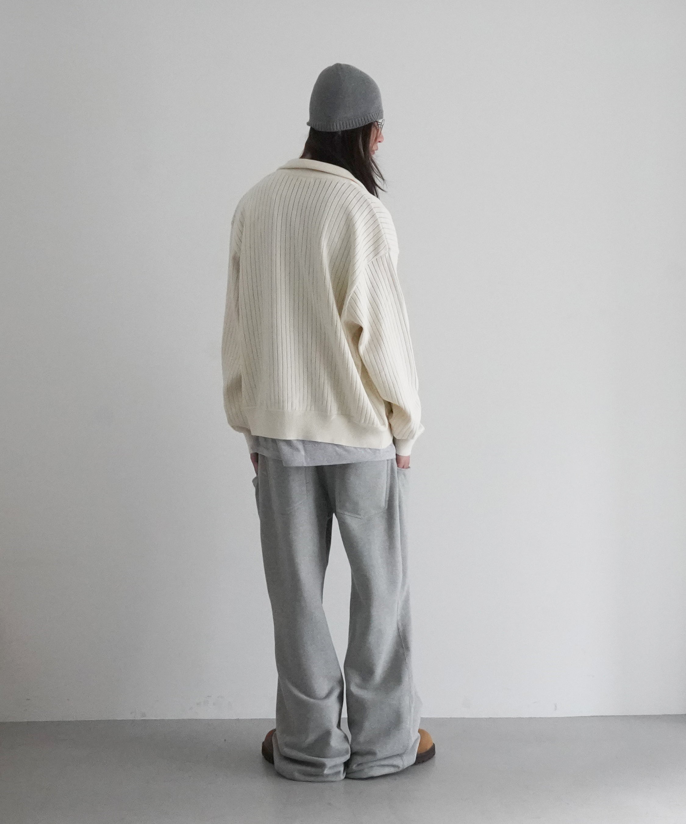 【EXCLUSIVE】crepuscule Stripe mesh drizzler "IVORY"