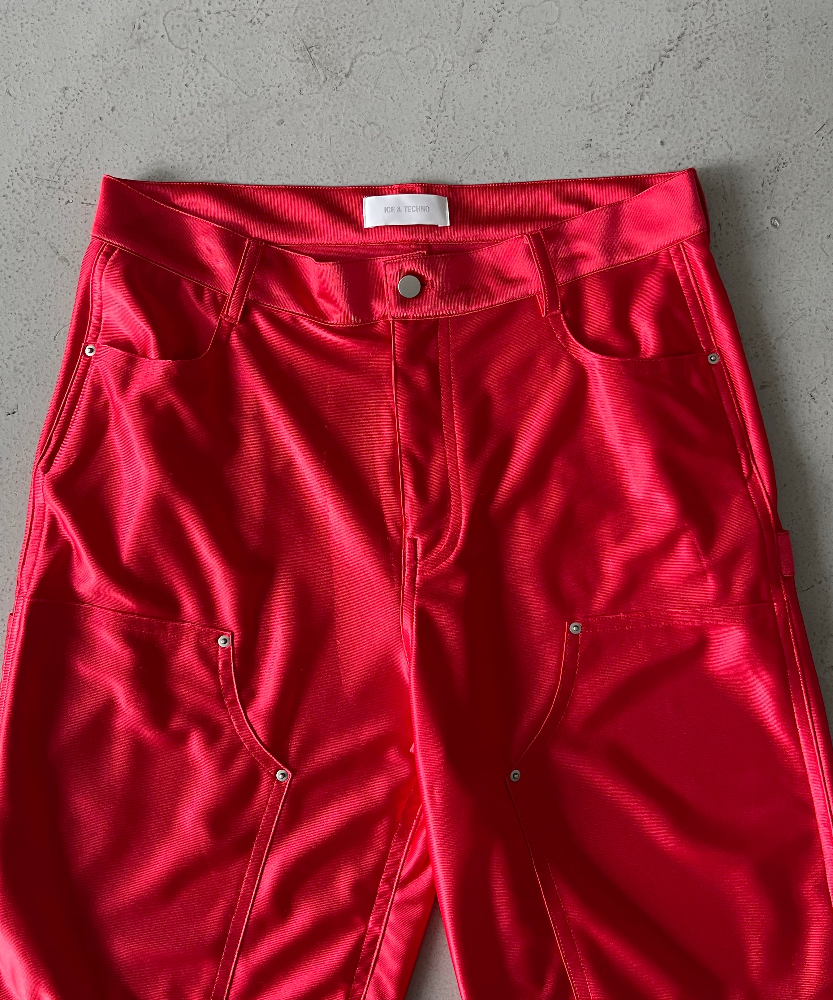 ICE & TECHNO Double knee basket shorts "RED"
