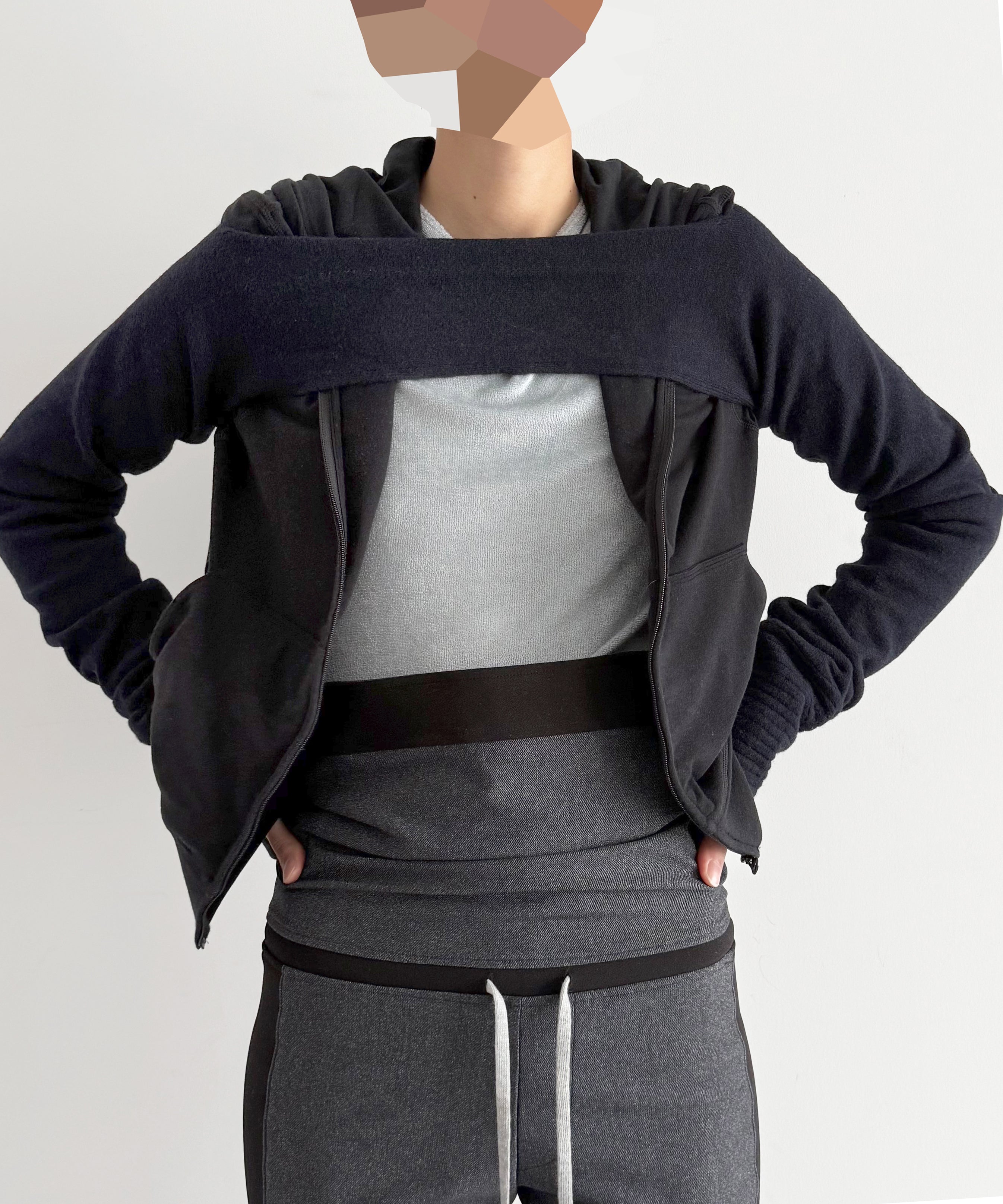 FAX COPY EXPRESS Flow zip-up hoodie "BLACK" S