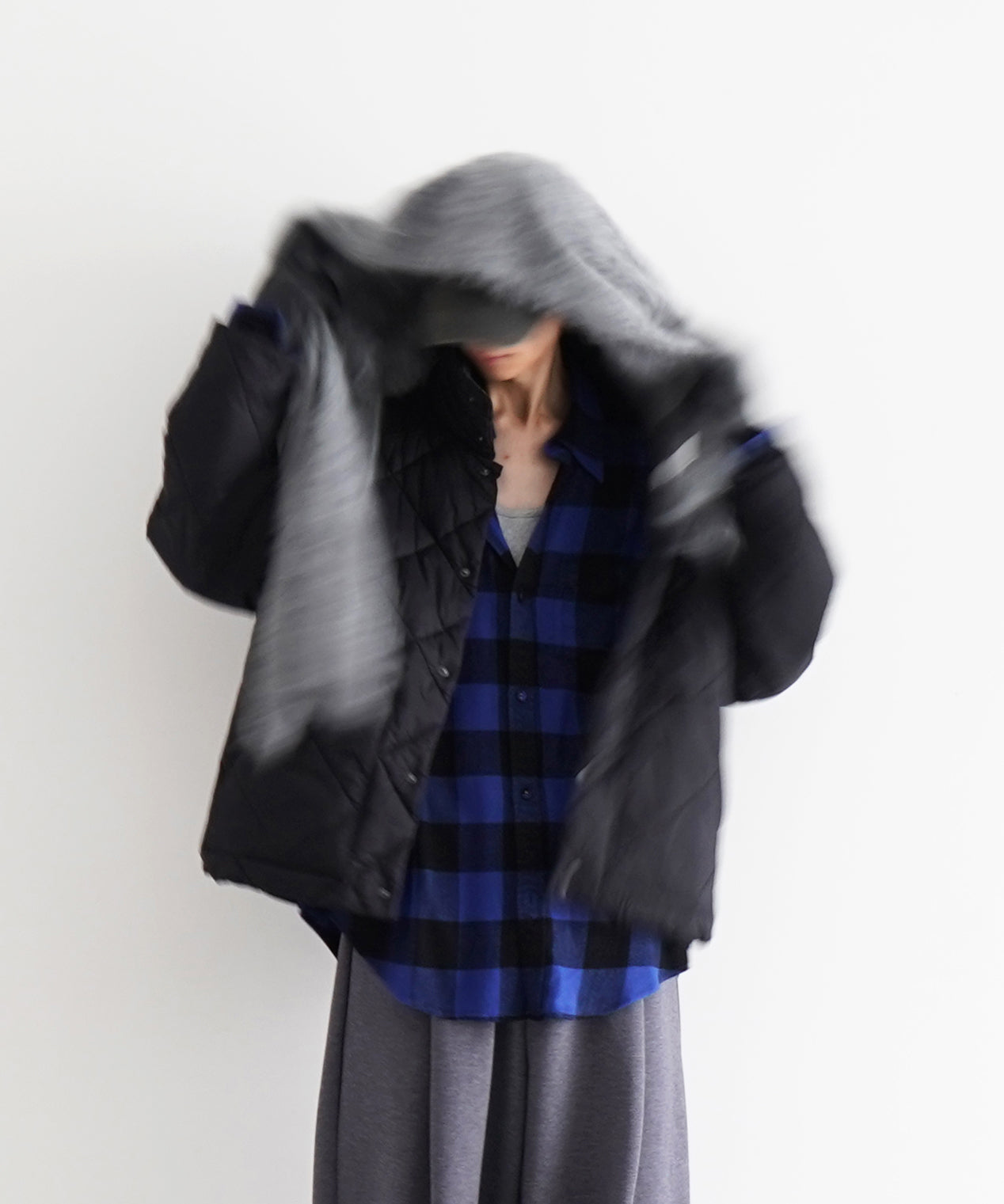 UNUSED US2513 Padded quilted jacket "BLACK"