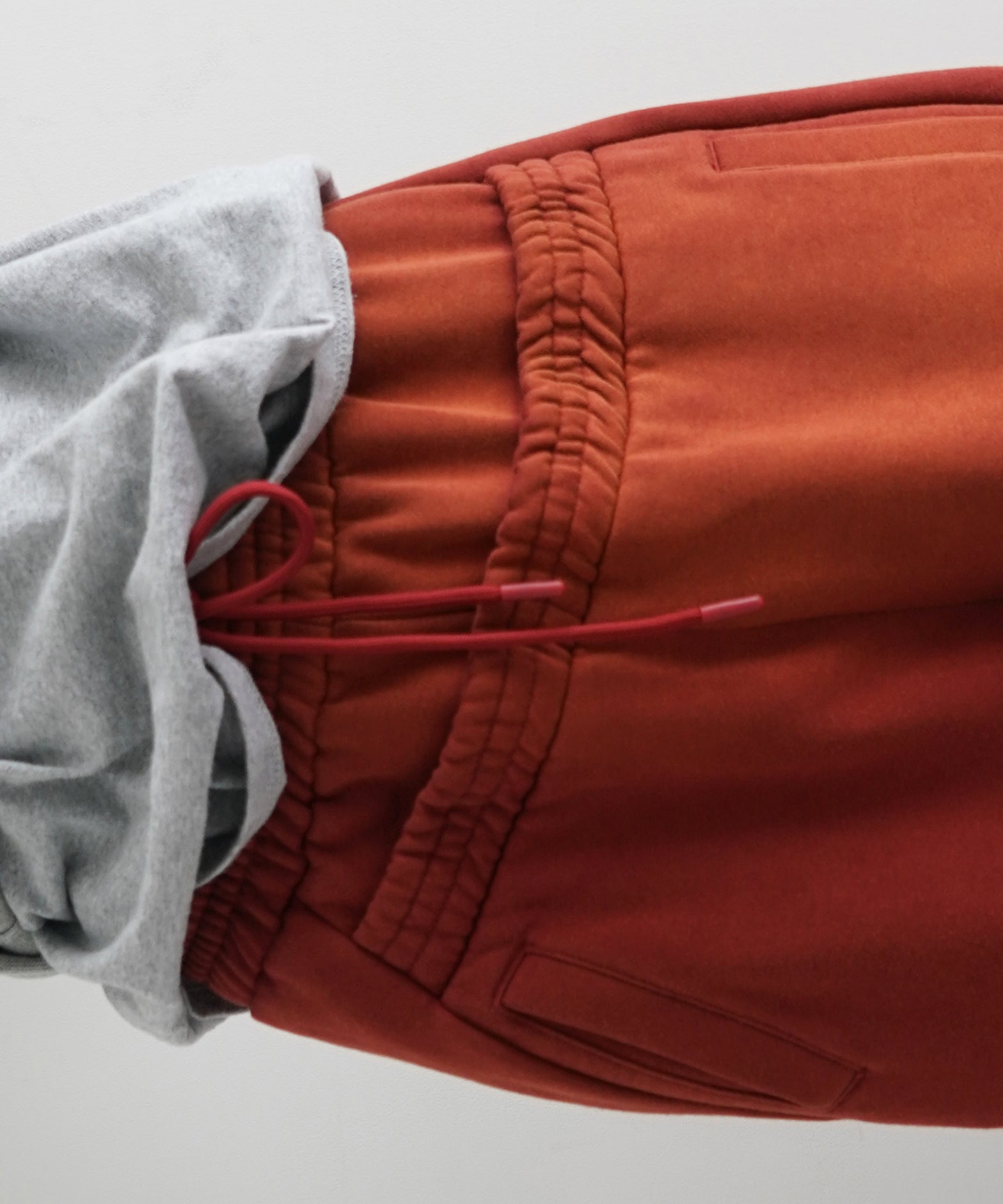 LOADINGROOM Double waist sweatpants men "WASHED RED"