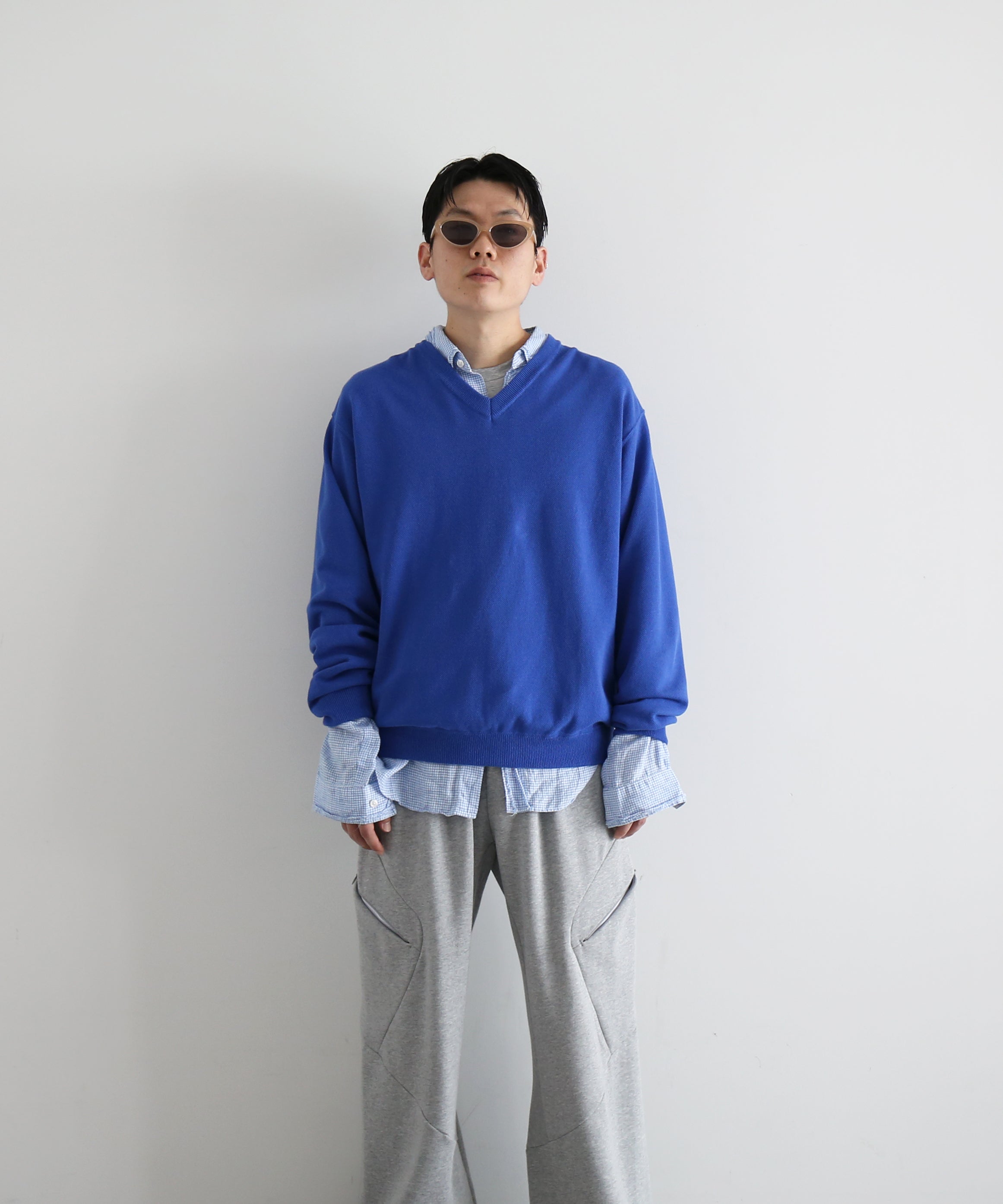 【EXCLUSIVE】crepuscule Co/ra moss stitch p/o "BLUE"
