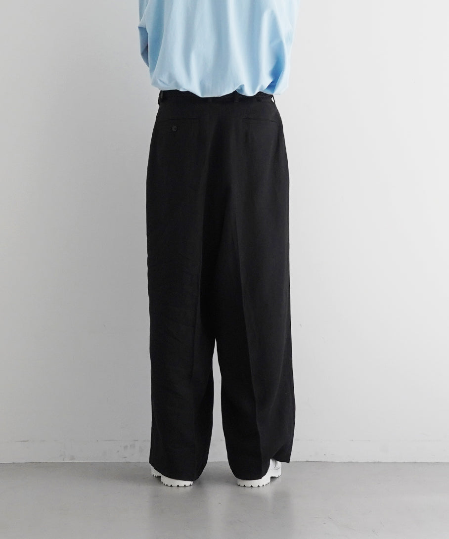 REVERBERATE Tacked trousers "BLACK"