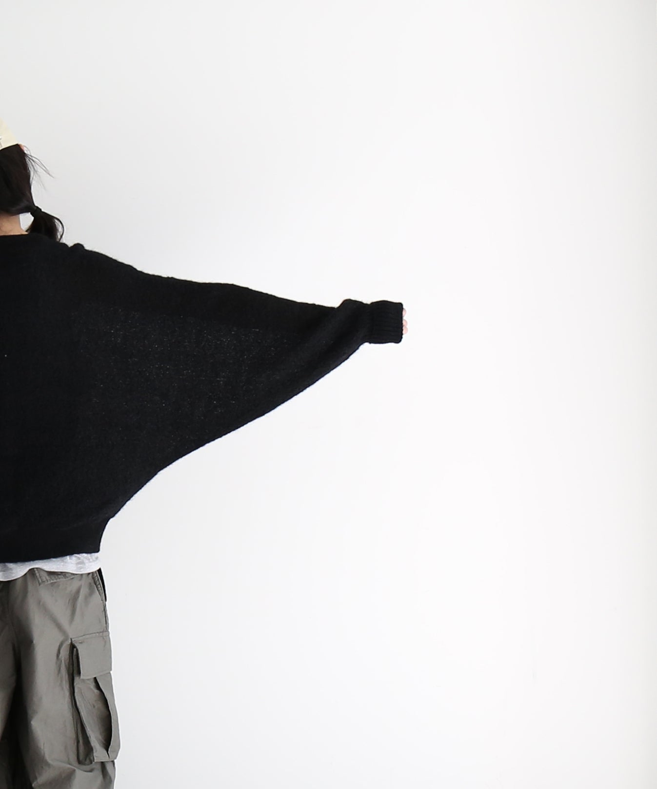 NEEDLES Dolman sweater -crepe weave- "BLACK"