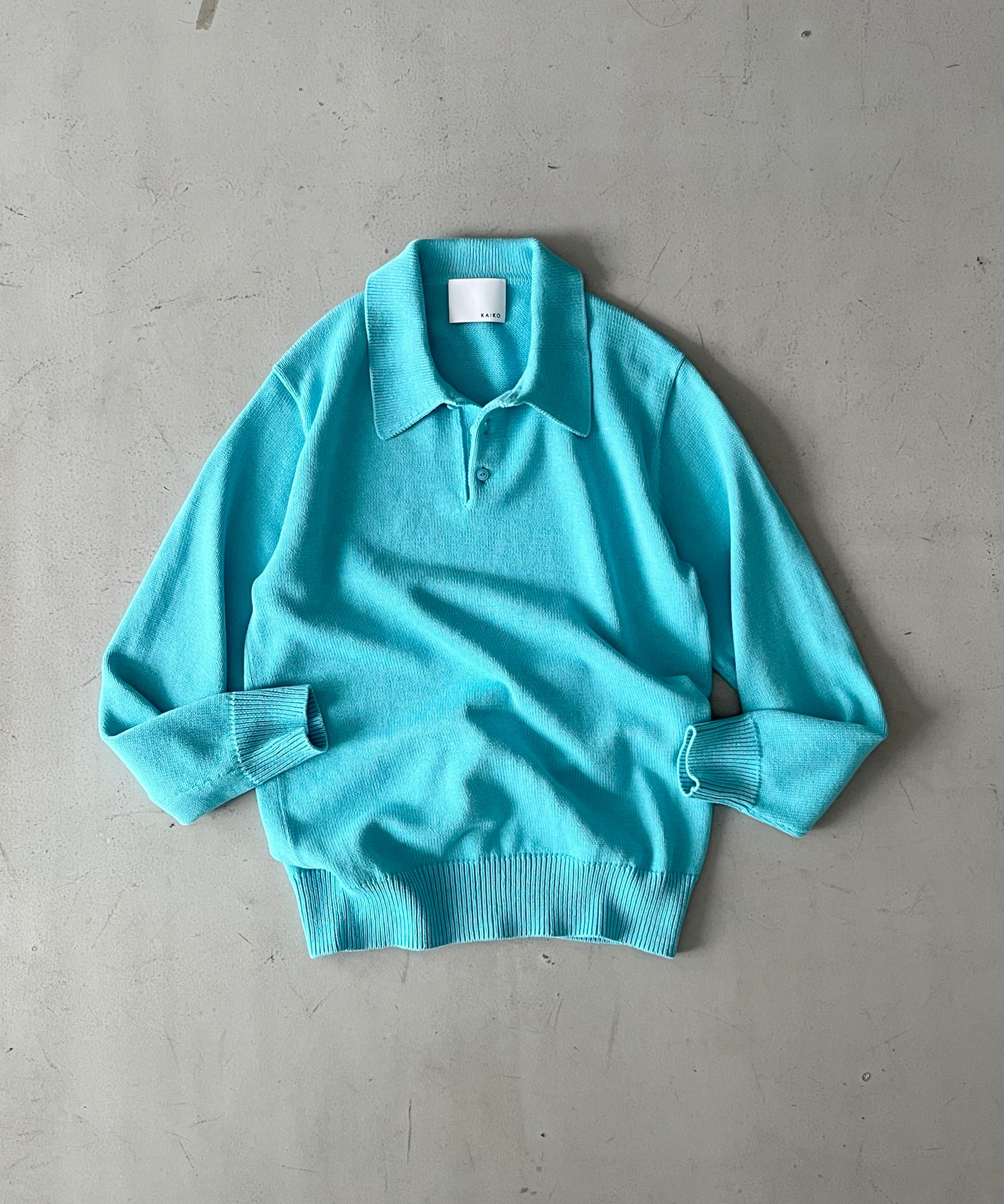 【Pre order】KAIKO Knit polo shirt "S.BLUE"