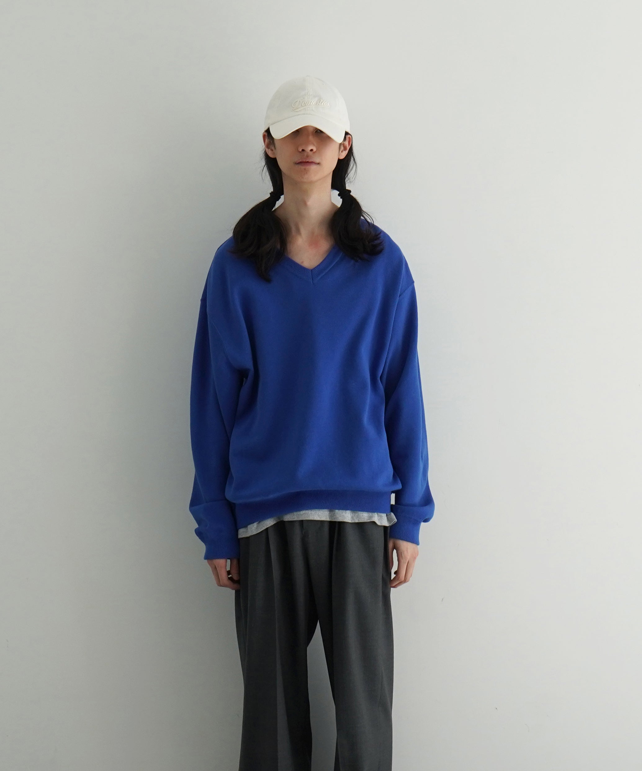 【EXCLUSIVE】crepuscule Co/ra moss stitch p/o "BLUE GRAY"