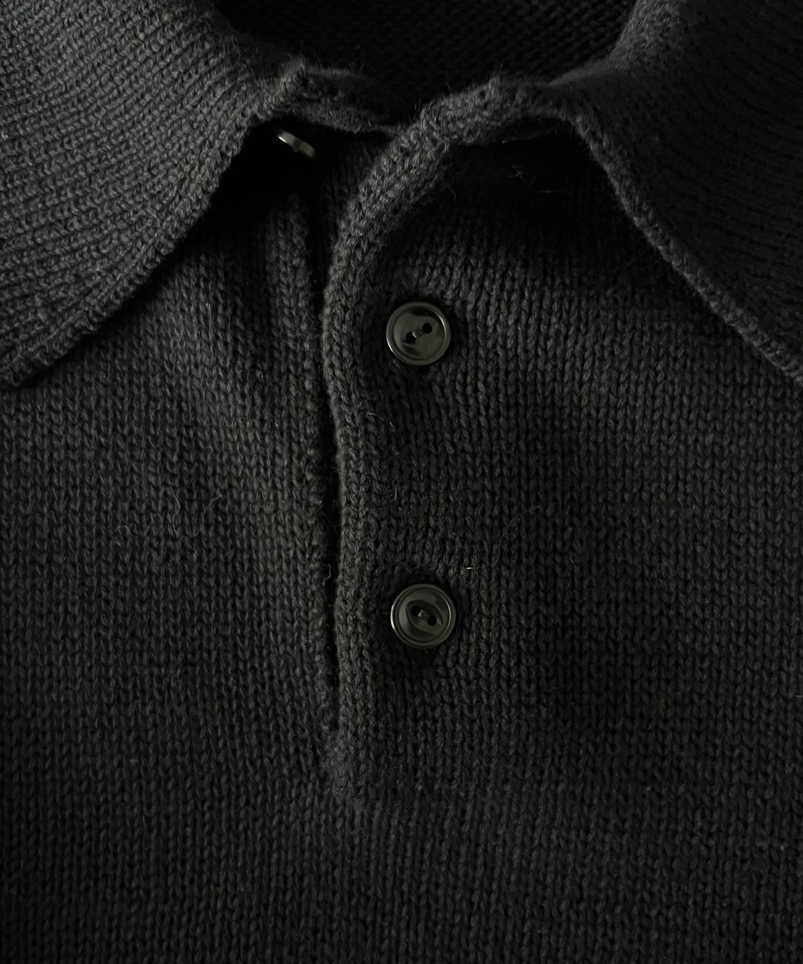 KAIKO Knit polo shirt "BLACK"