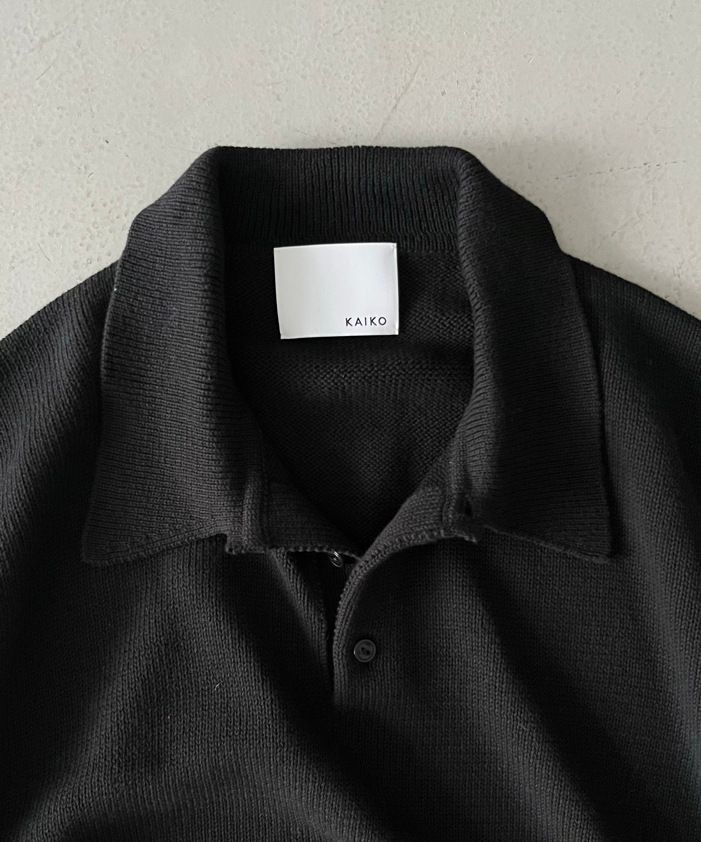 KAIKO Knit polo shirt "BLACK"