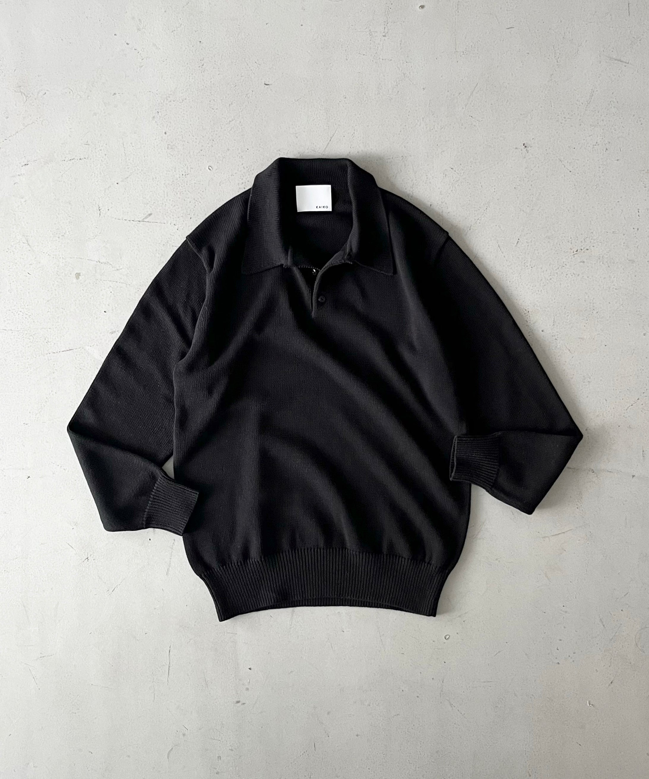 KAIKO Knit polo shirt "BLACK"