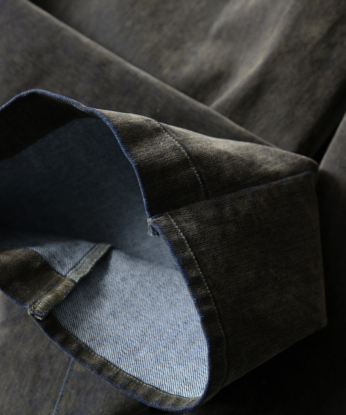 VOAAOV Flocky denim pants “OLIVE"