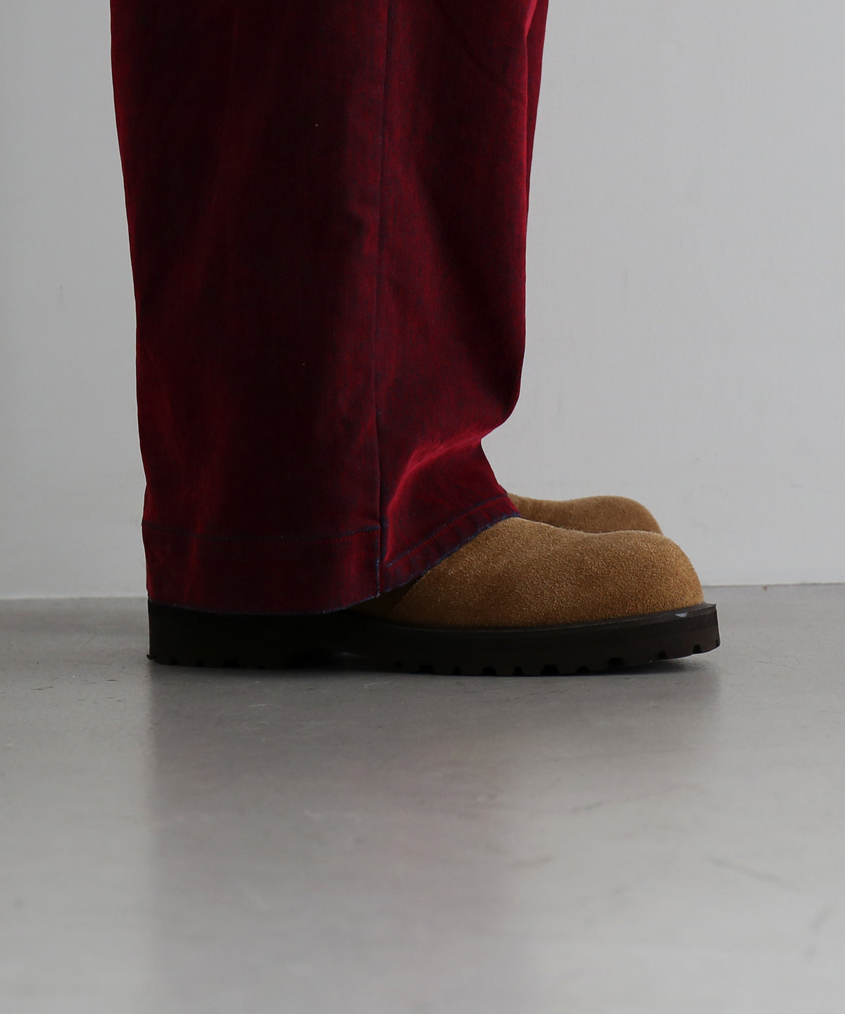 VOAAOV Flocky denim pants “RED"