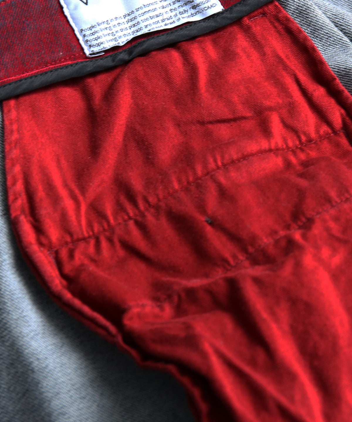 VOAAOV Flocky denim pants “RED"
