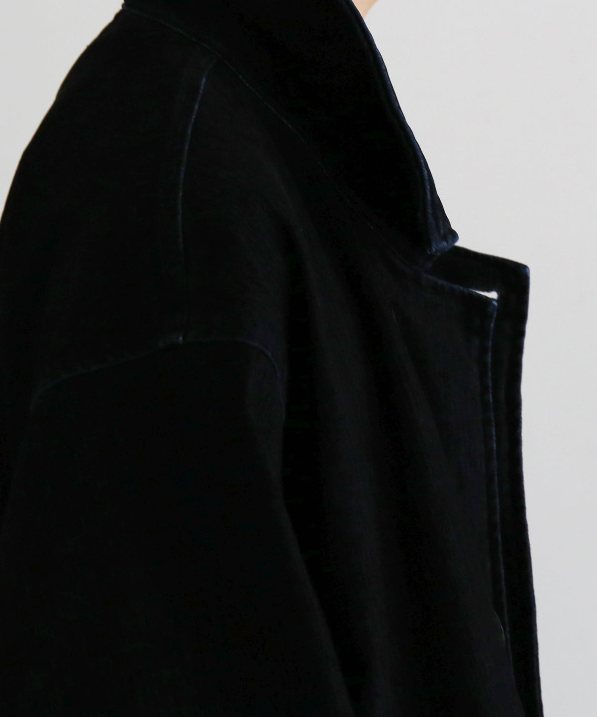 VOAAOV Flocky denim coverall jacket “BLACK”