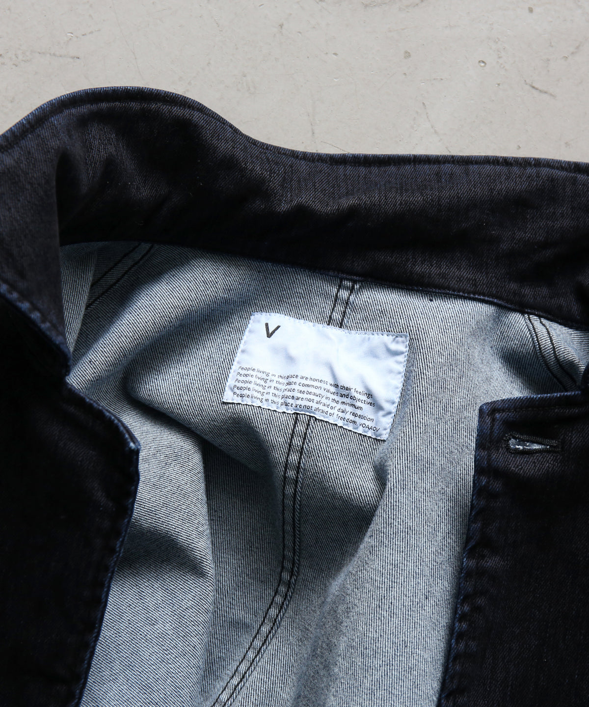 VOAAOV Flocky denim coverall jacket “BLACK”
