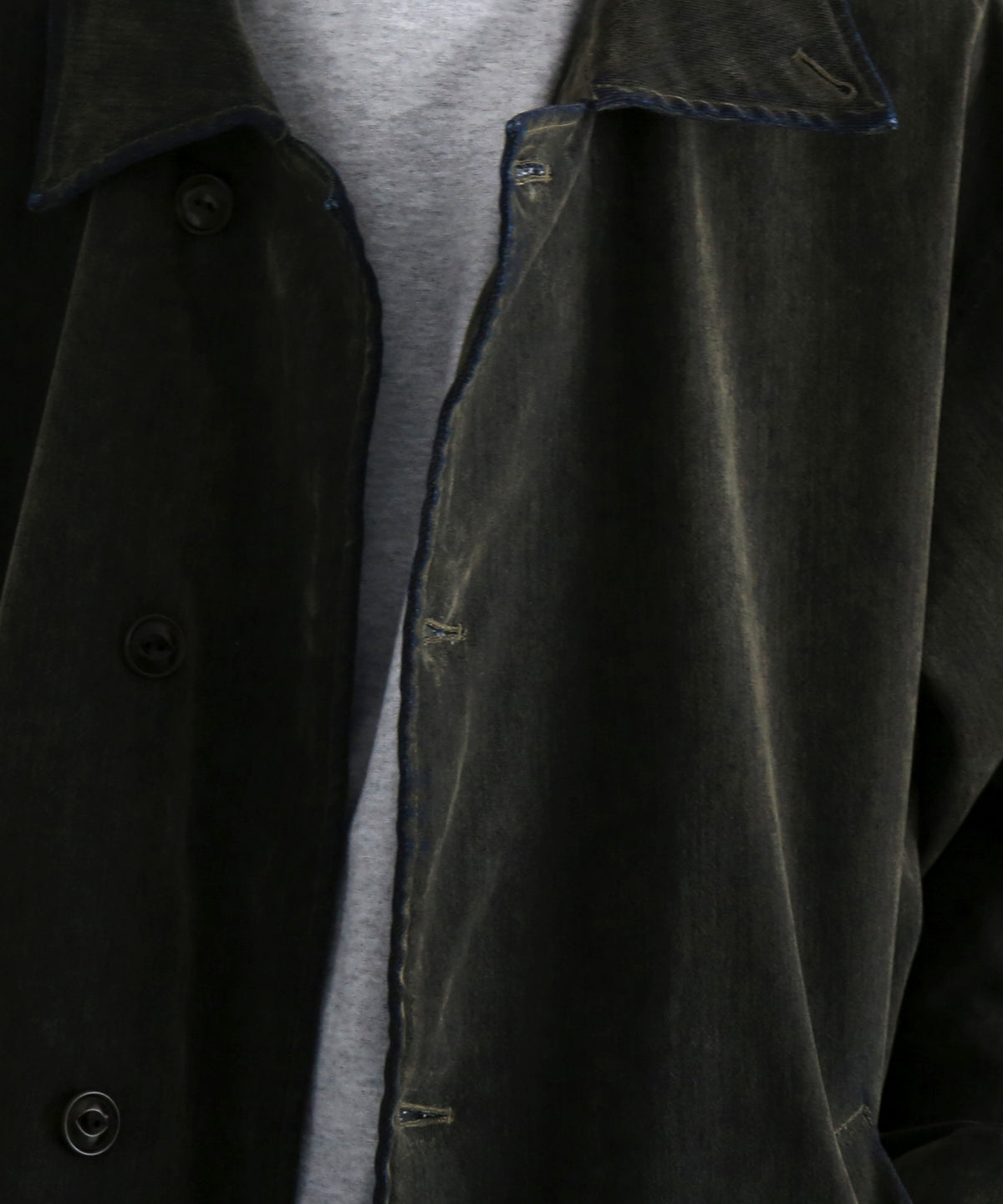 VOAAOV Flocky denim coverall jacket “OLIVE"