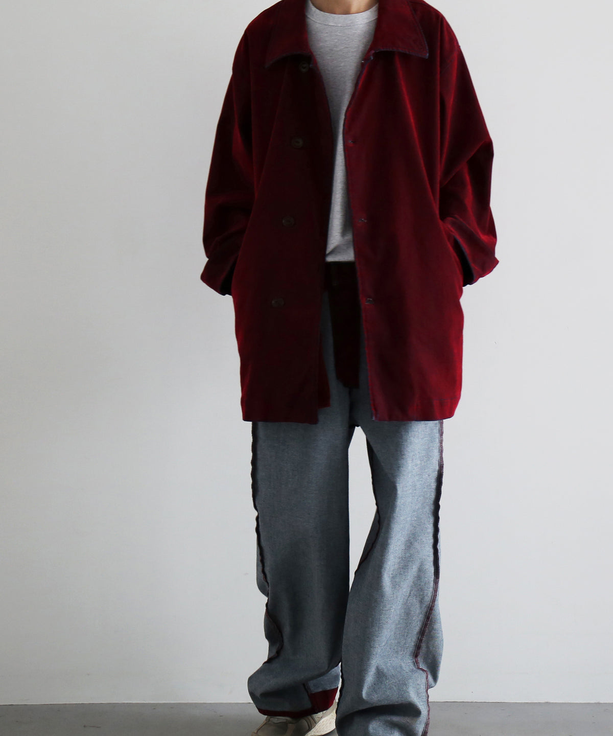 VOAAOV Flocky denim coverall jacket “RED”