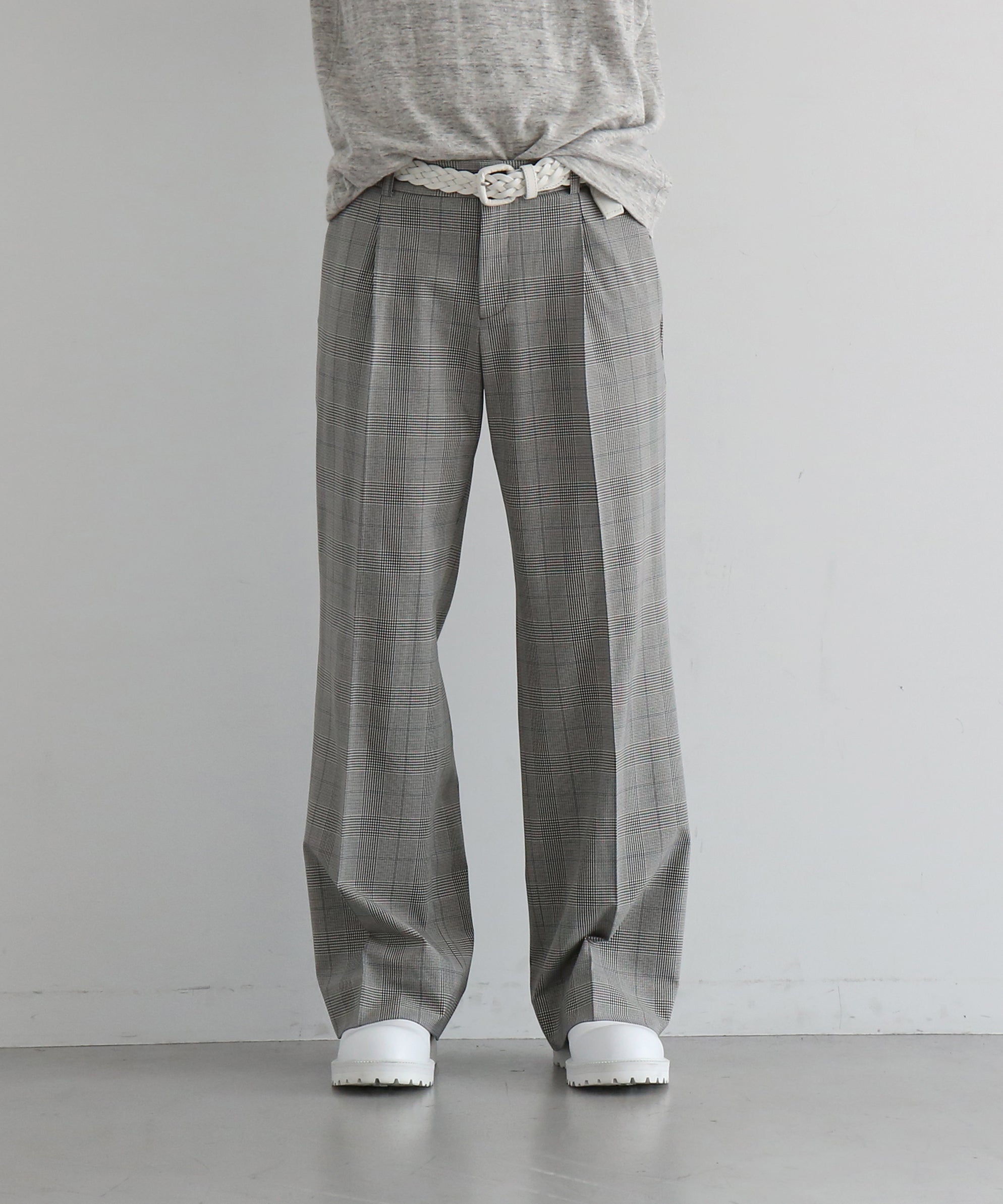 KAIKO Low rise slacks "GRAY CHECK"