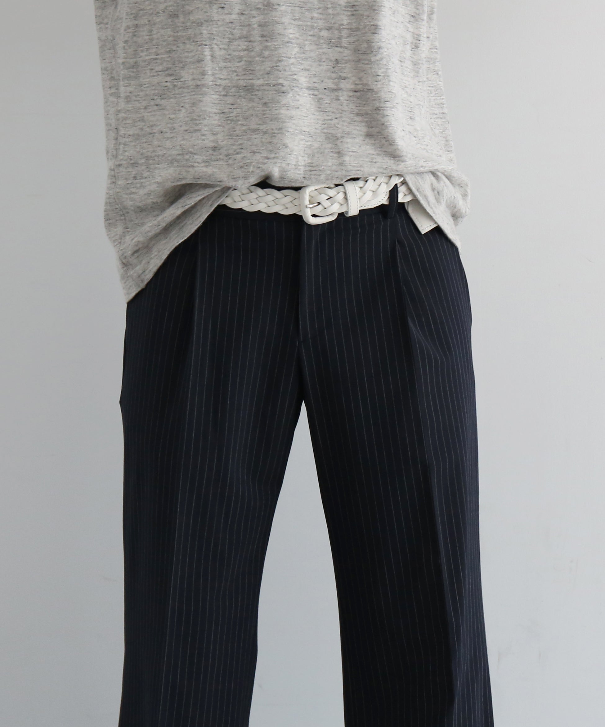 KAIKO Low rise slacks "NAVY STRIPE"